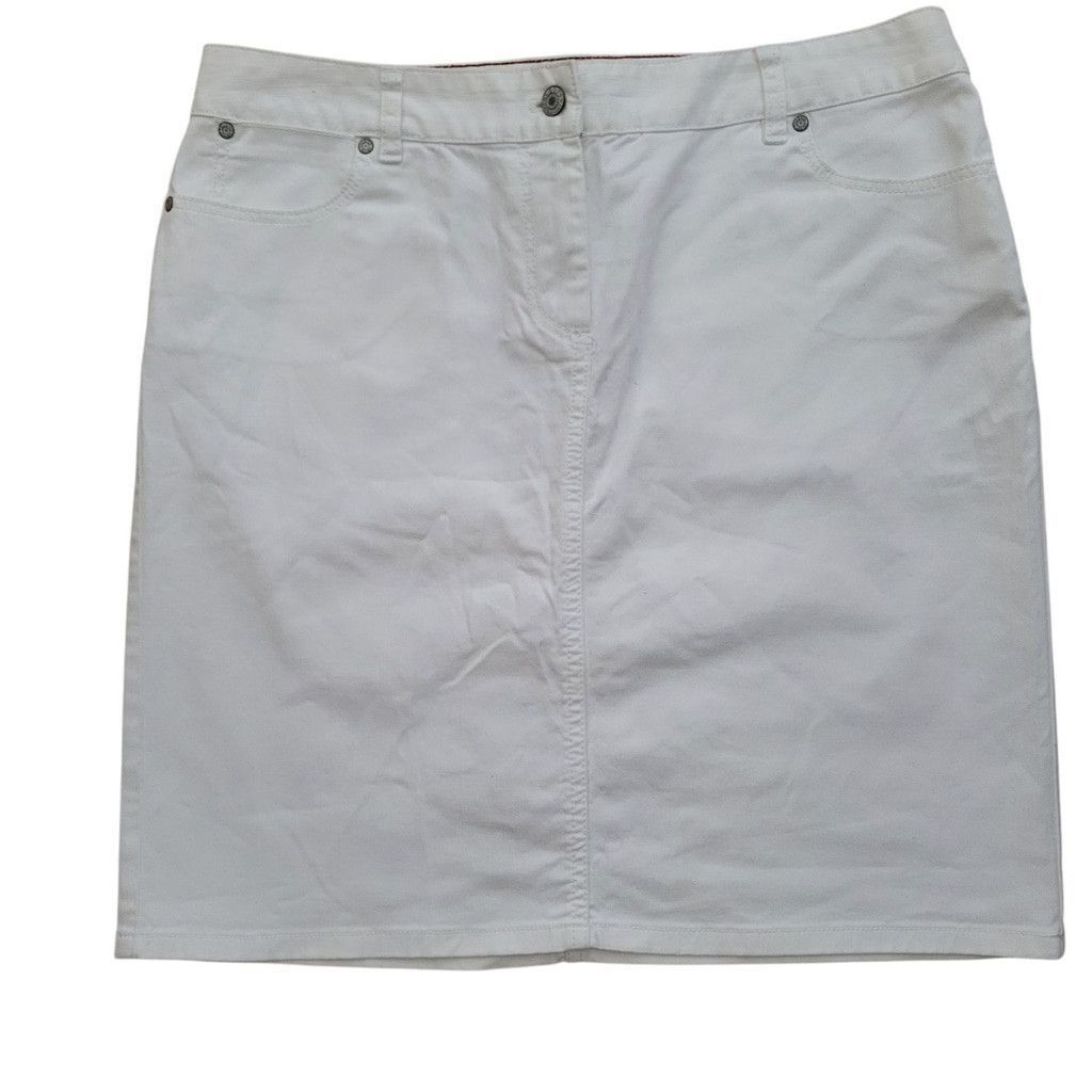 Talbots Talbots Petite Women's Pencil Denim White Skirt Size 14P Size 36" / US 14 / IT 50 - 1 Thumbnail