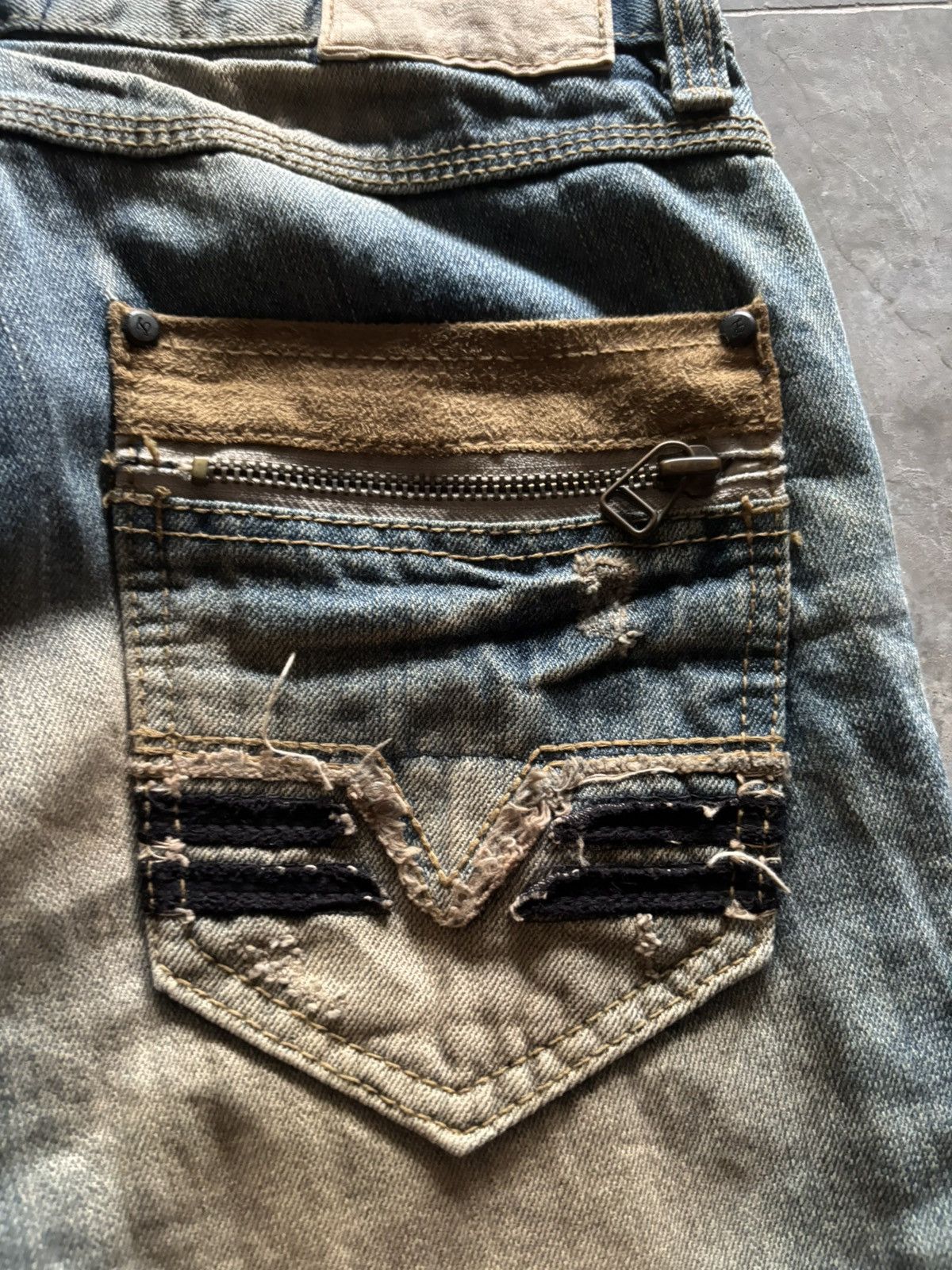 If Six Was Nine LOLITA JAPANESE JEANS MUD WASH MUDMAX DISTRESSED RUSTY PUNK Size US 30 / EU 46 - 17 Thumbnail