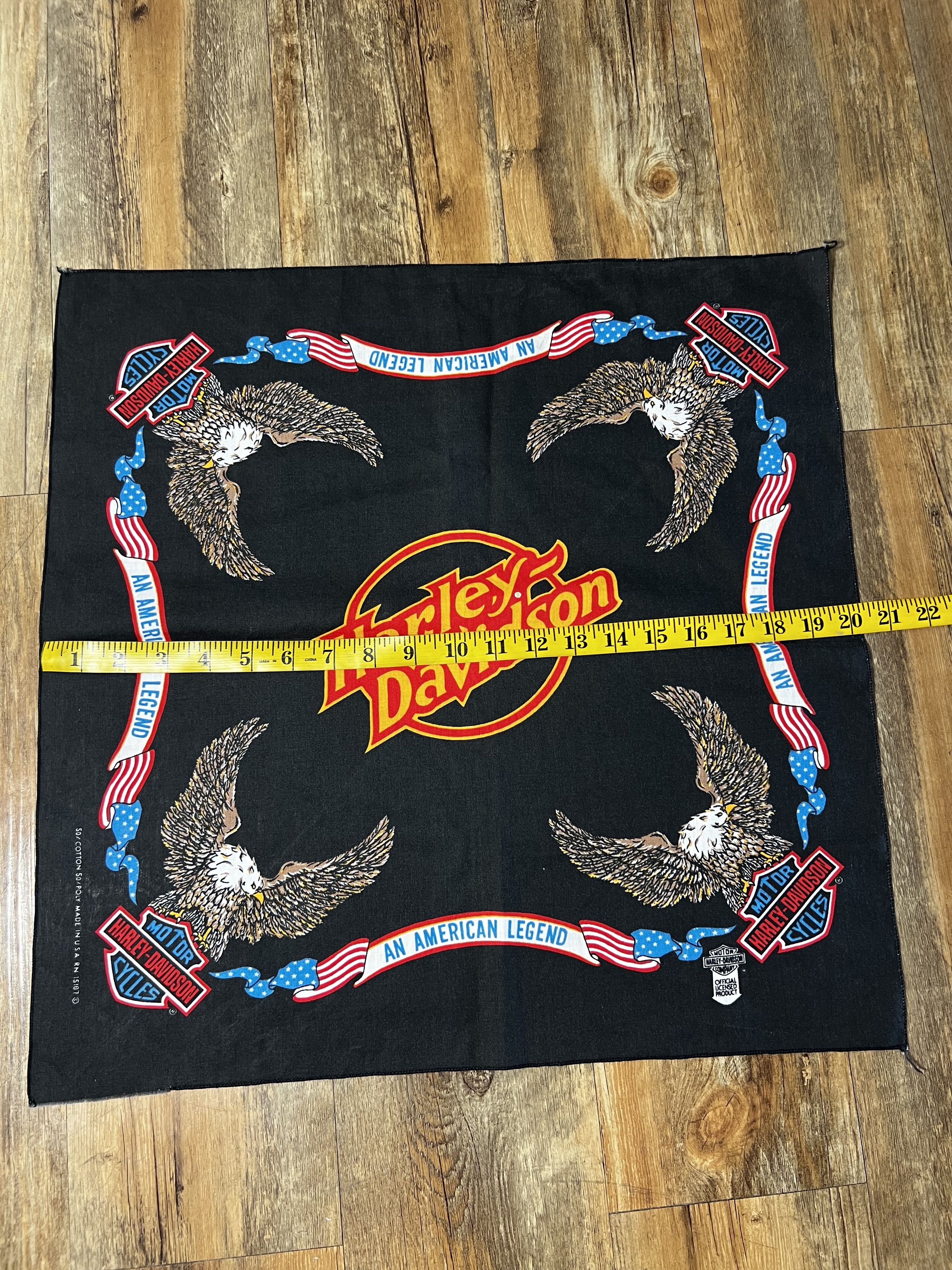 Harley Davidson × Vintage Vintage 1980's Official Harley Davidson USA Eagle Bandana Size ONE SIZE - 5 Thumbnail