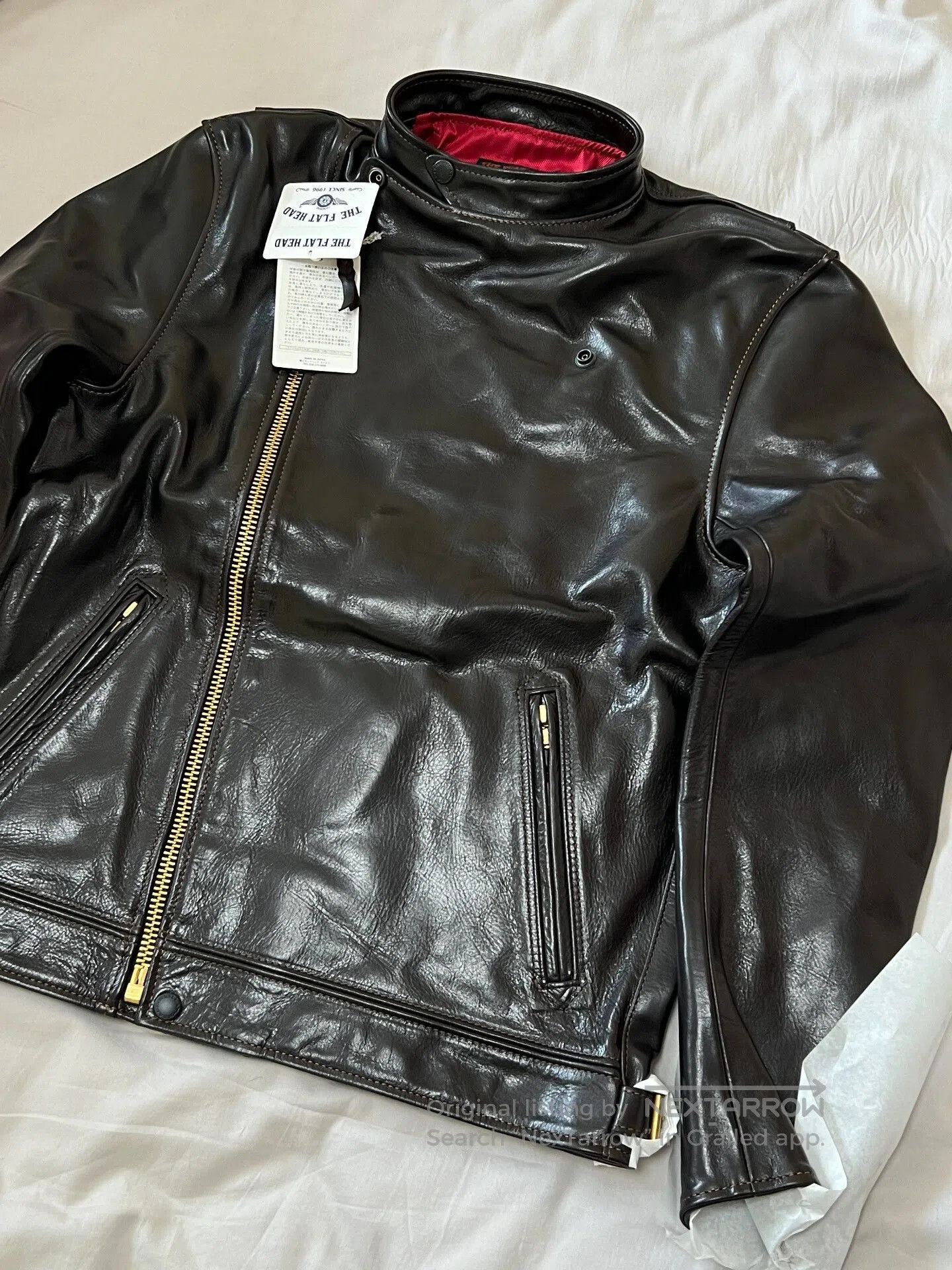 The Flat Head The Flat Head Stand Collar Horsehide Jacket. Size US XXS / EU 40 - 2 Thumbnail
