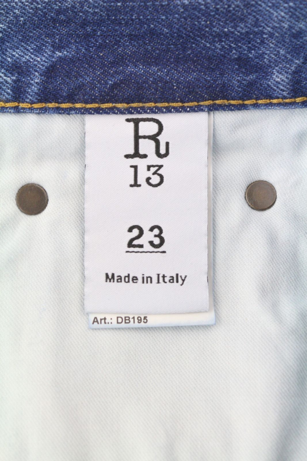 R13 BOYFRIEND 23 Jasper Whiskers Faded Zip Blue PF25 86670 Size 23" - 7 Thumbnail