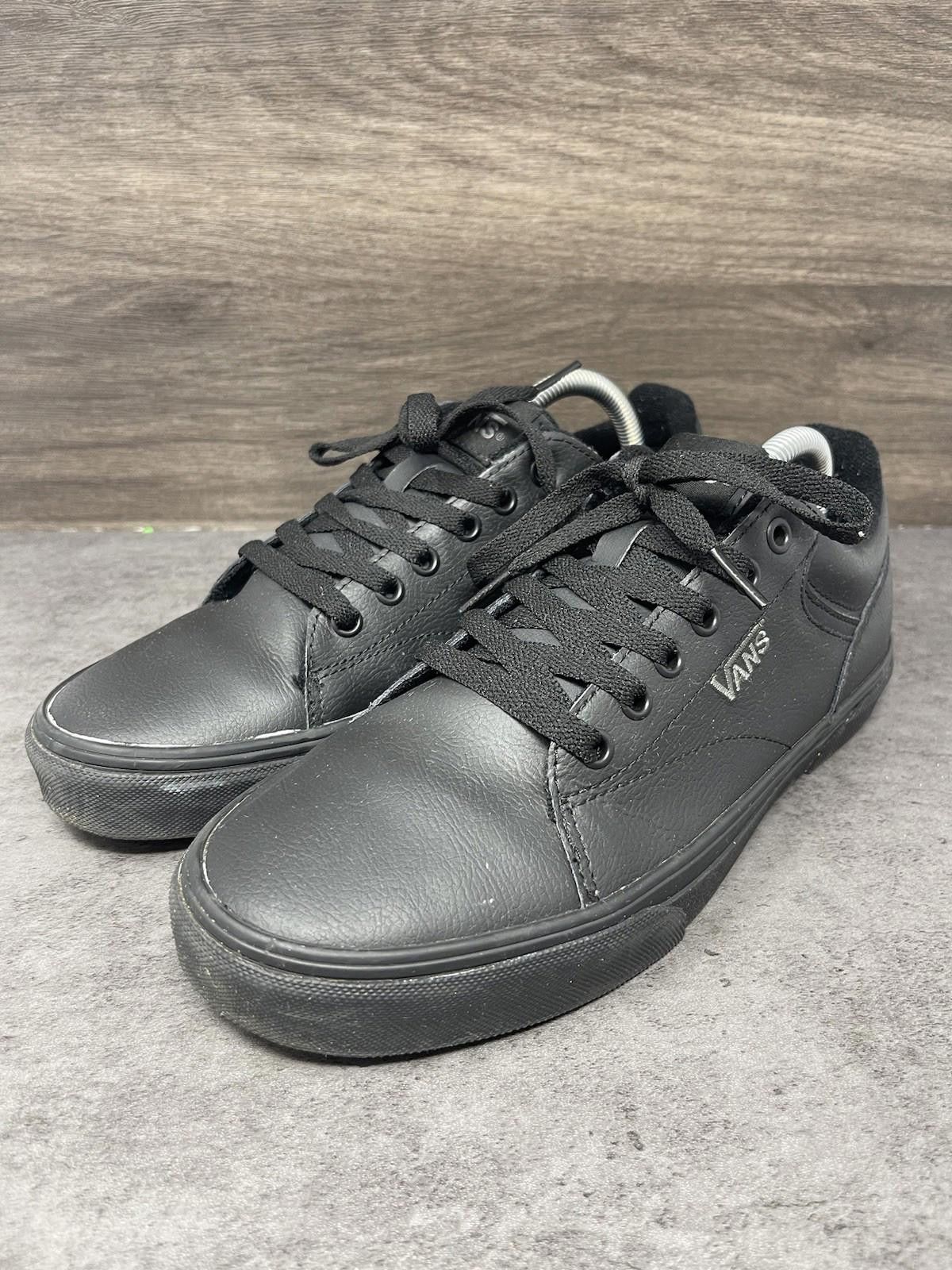 Vans Vans Seldan Shoes Mens Size 8 Black Leather Sneakers Size US 8 / EU 41 - 2 Thumbnail