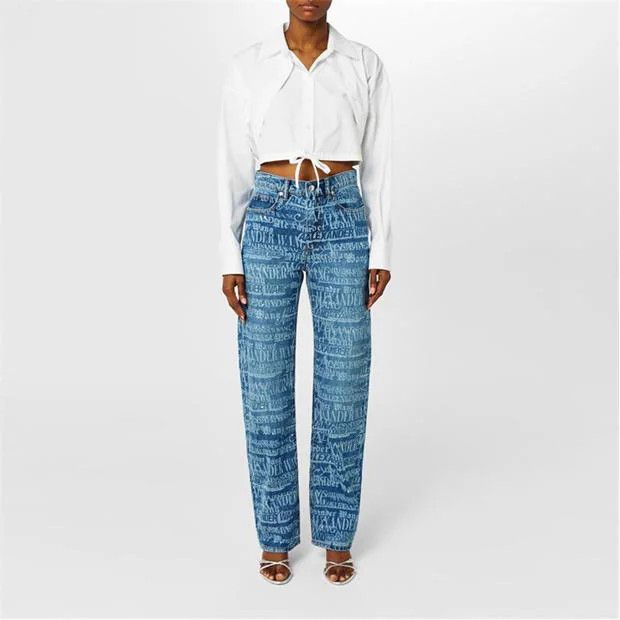 Alexander Wang o1g2r1mq0824 Shrd News Jeans in Blue & White Size 27" / US 4 / IT 40 - 6 Thumbnail