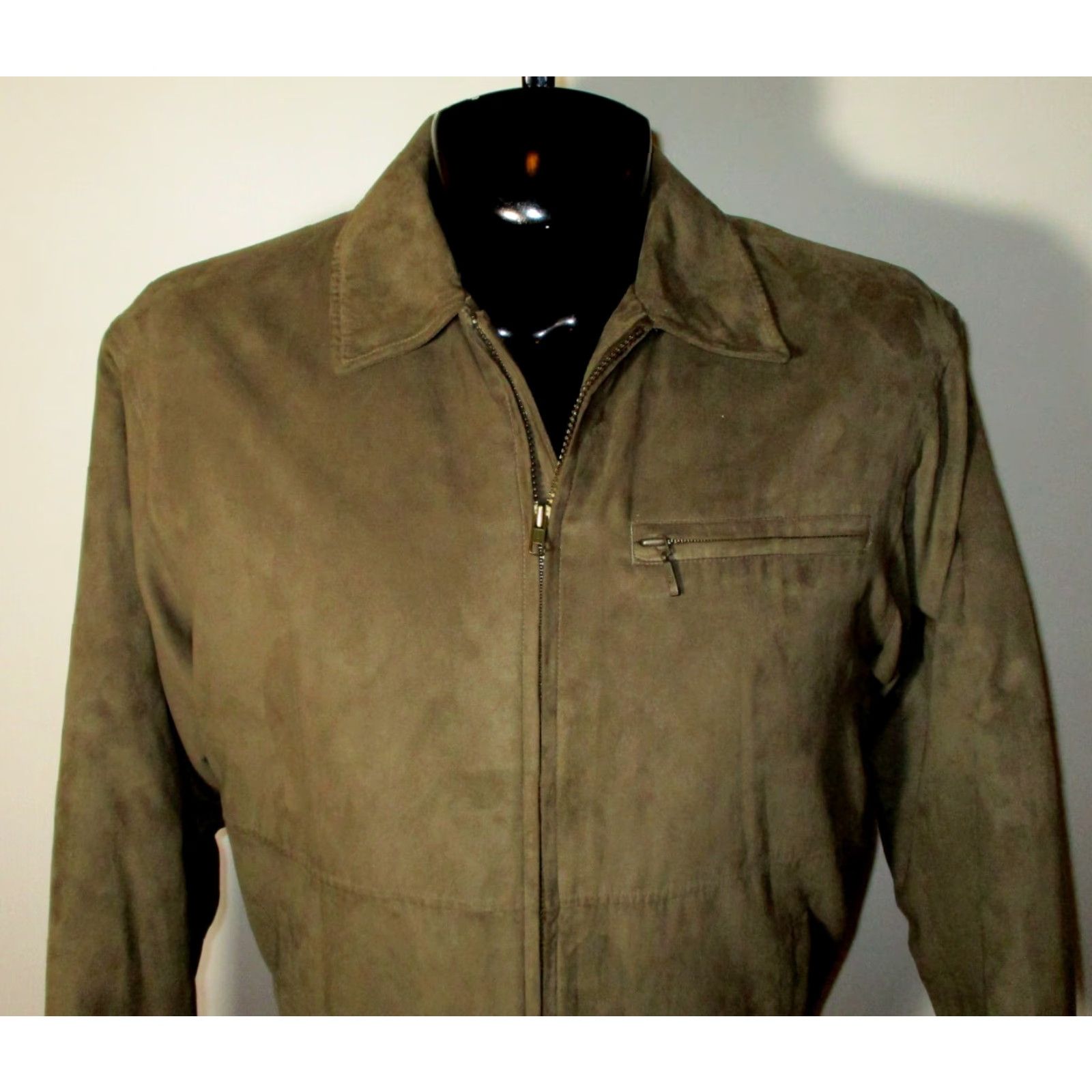 Vintage Helix Jacket Mens M Gray Full Zip Faux Leather Size US M / EU 48-50 / 2 - 4 Thumbnail