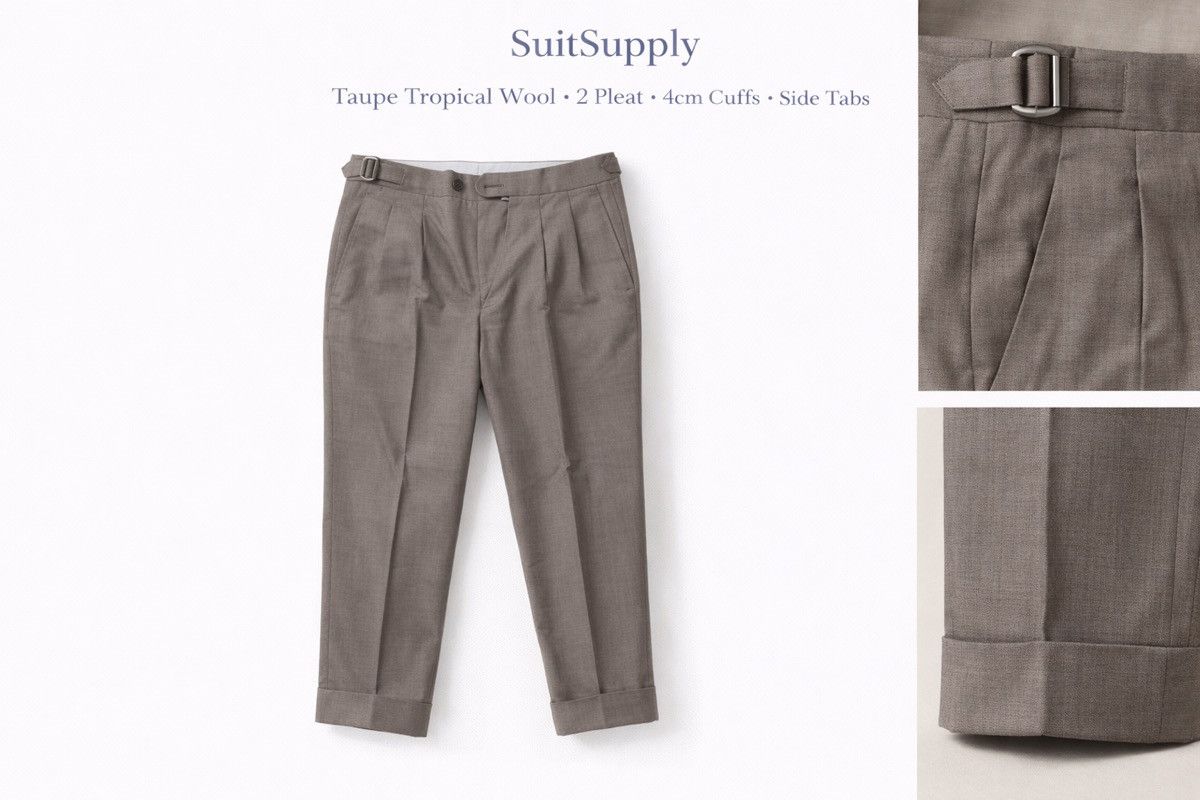 Suitsupply SuitSupply Taupe Tropical Wool Trousers - Adjustable 28-32 Size 34S - 1 Preview