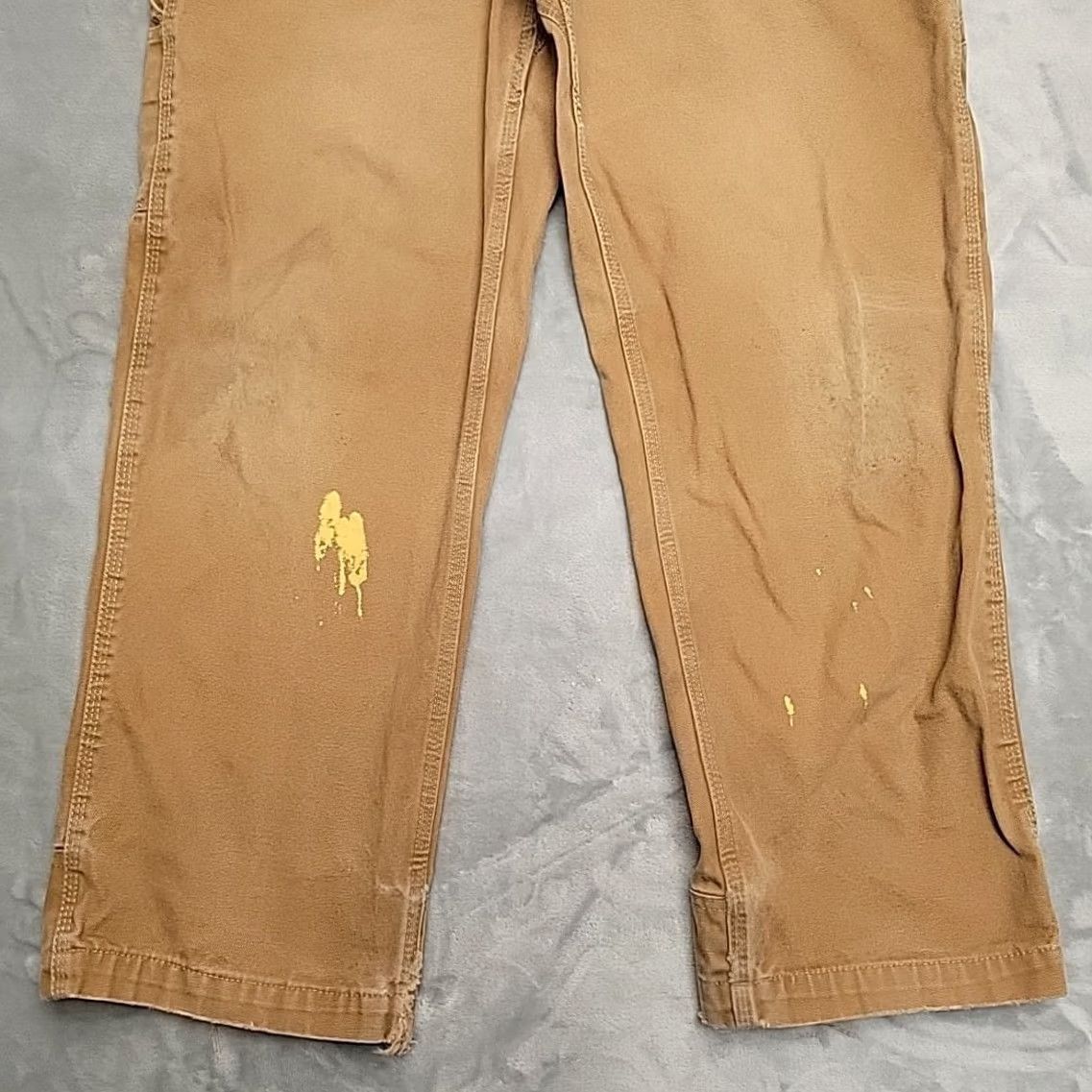 Vintage Tough Duck Jeans Men 38x30 Brown Canvas Carpenter Cargo Utility Pocket Workwear Size US 38 / EU 54 - 2 Thumbnail