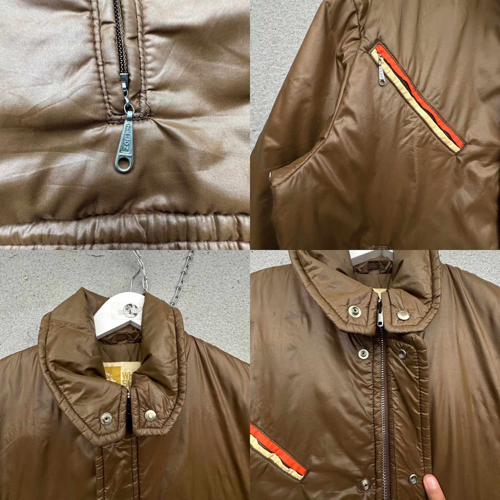 Vintage VINTAGE White Stag Puffer Jacket Mens Large Brown Yellow Orange Talon USA Made Size US L / EU 52-54 / 3 - 8 Thumbnail