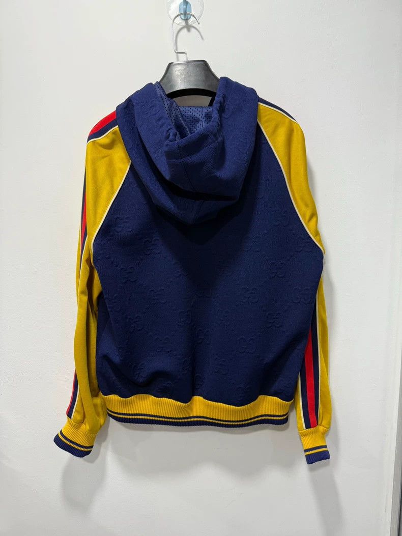 Gucci Gucci Dark pattern blue and yellow color block hooded sweat Size US S / EU 44-46 / 1 - 2 Thumbnail