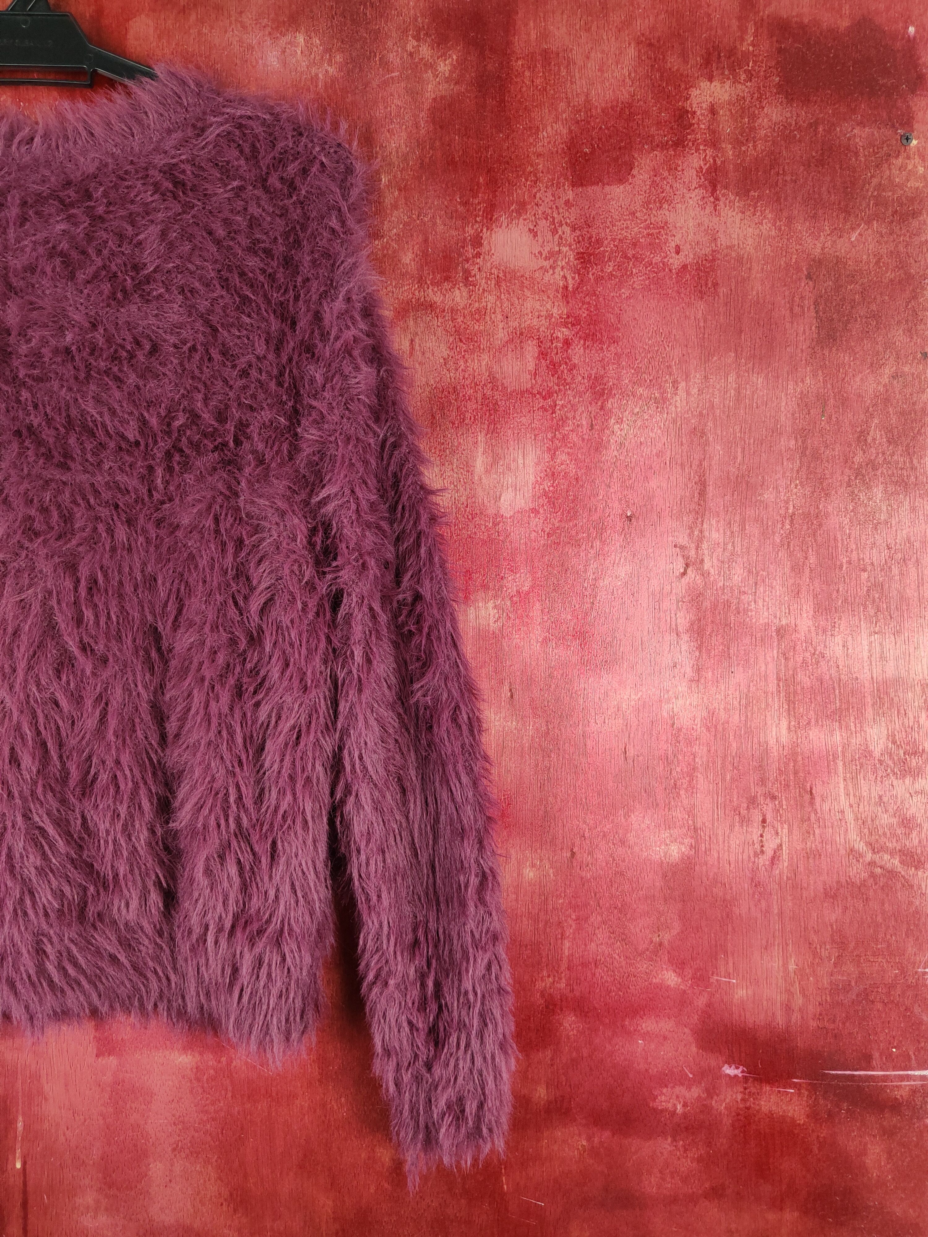 Japanese Brand × Vintage Artists Design 💥 KBF Dark Purple Fur Mohair Knitwear Size L / US 10 / IT 46 - 8 Thumbnail