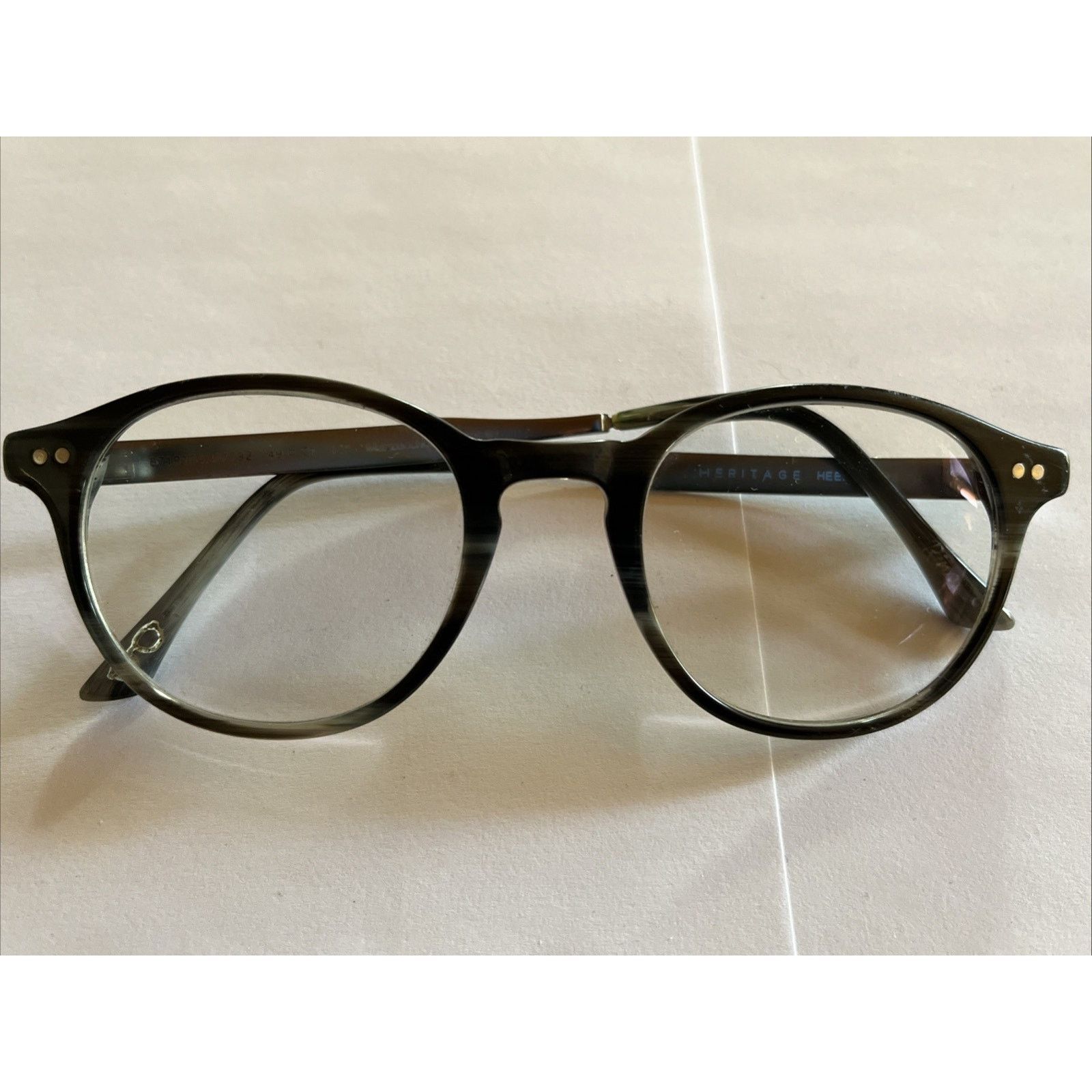Heritage Research Heritage Heem03 Silver Oval Eyeglass Frame Glasses 49-21-145 Size ONE SIZE - 7 Thumbnail