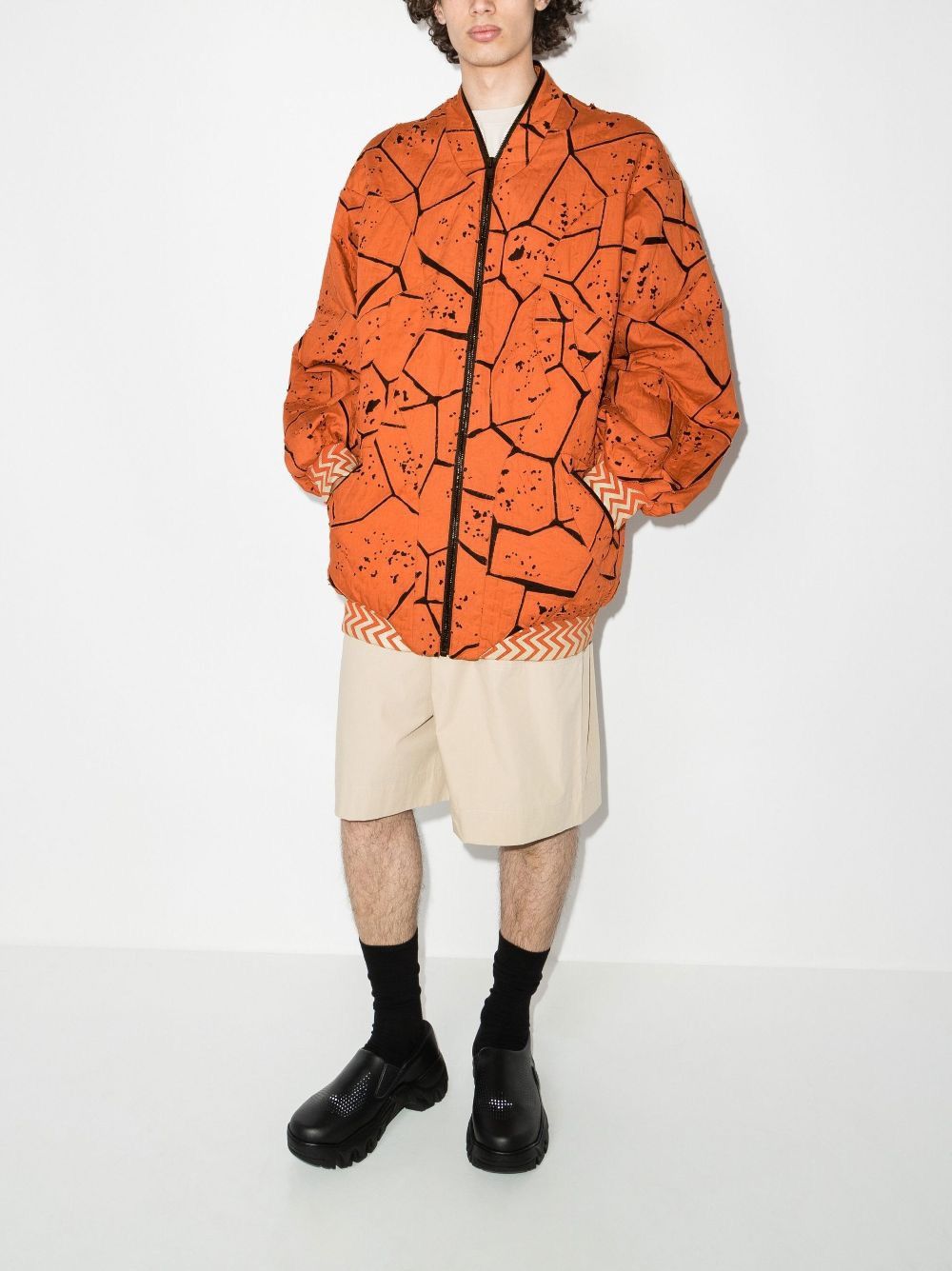 NAMESAKE Orange Giorgio Padded Paneled Bomber Jacket Size US M / EU 48-50 / 2 - 2 Thumbnail
