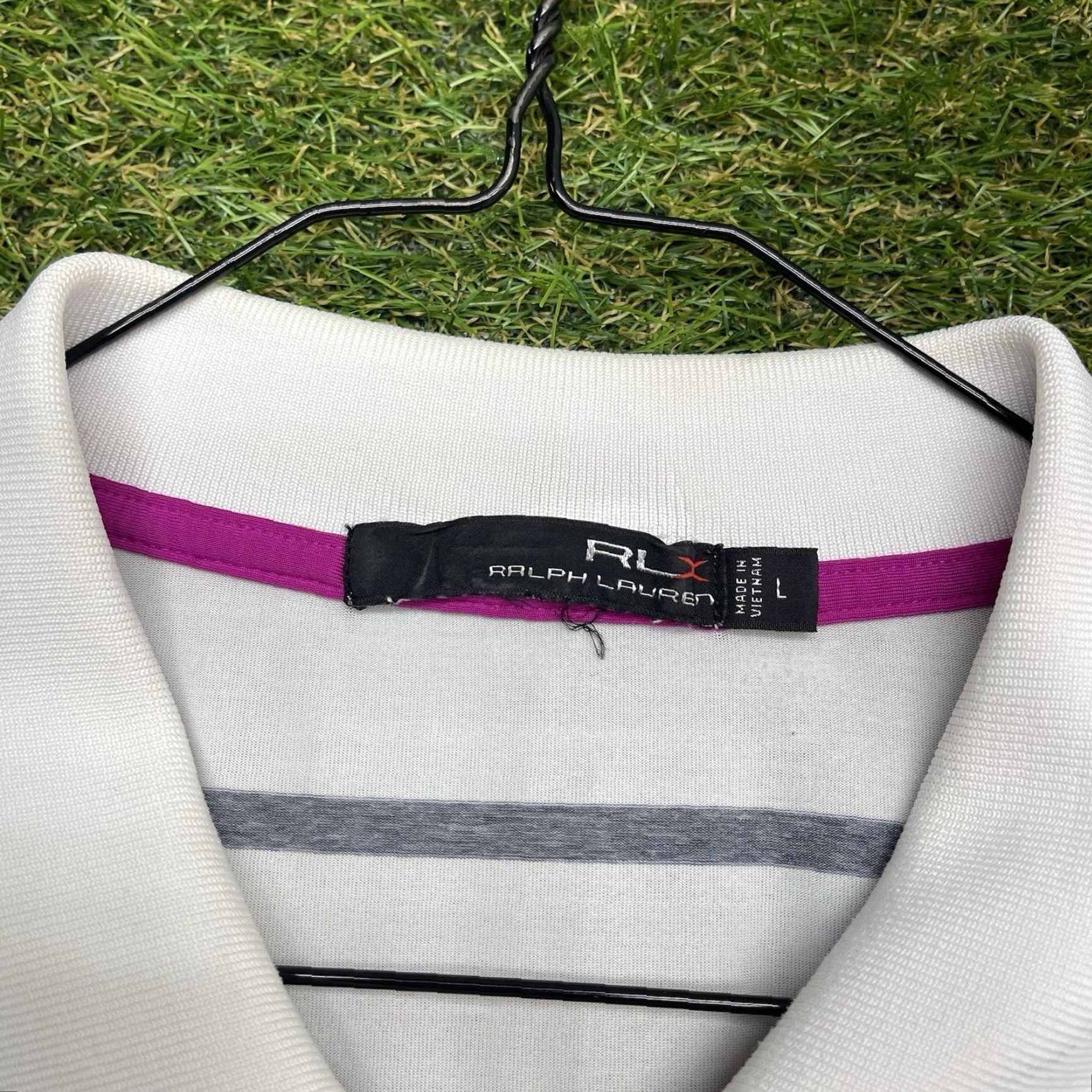 Ralph Lauren RLX Ralph Lauren Polo Golf Shirt Mens L Striped White Size US L / EU 52-54 / 3 - 4 Thumbnail