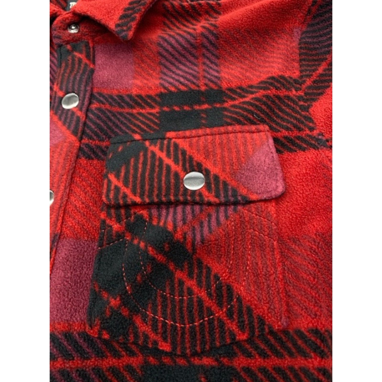 True Religion VINTAGE True Religion Shacket Women's M Red Plaid Polar Fleece Snap Buttons 5886 Size M / US 6-8 / IT 42-44 - 5 Thumbnail