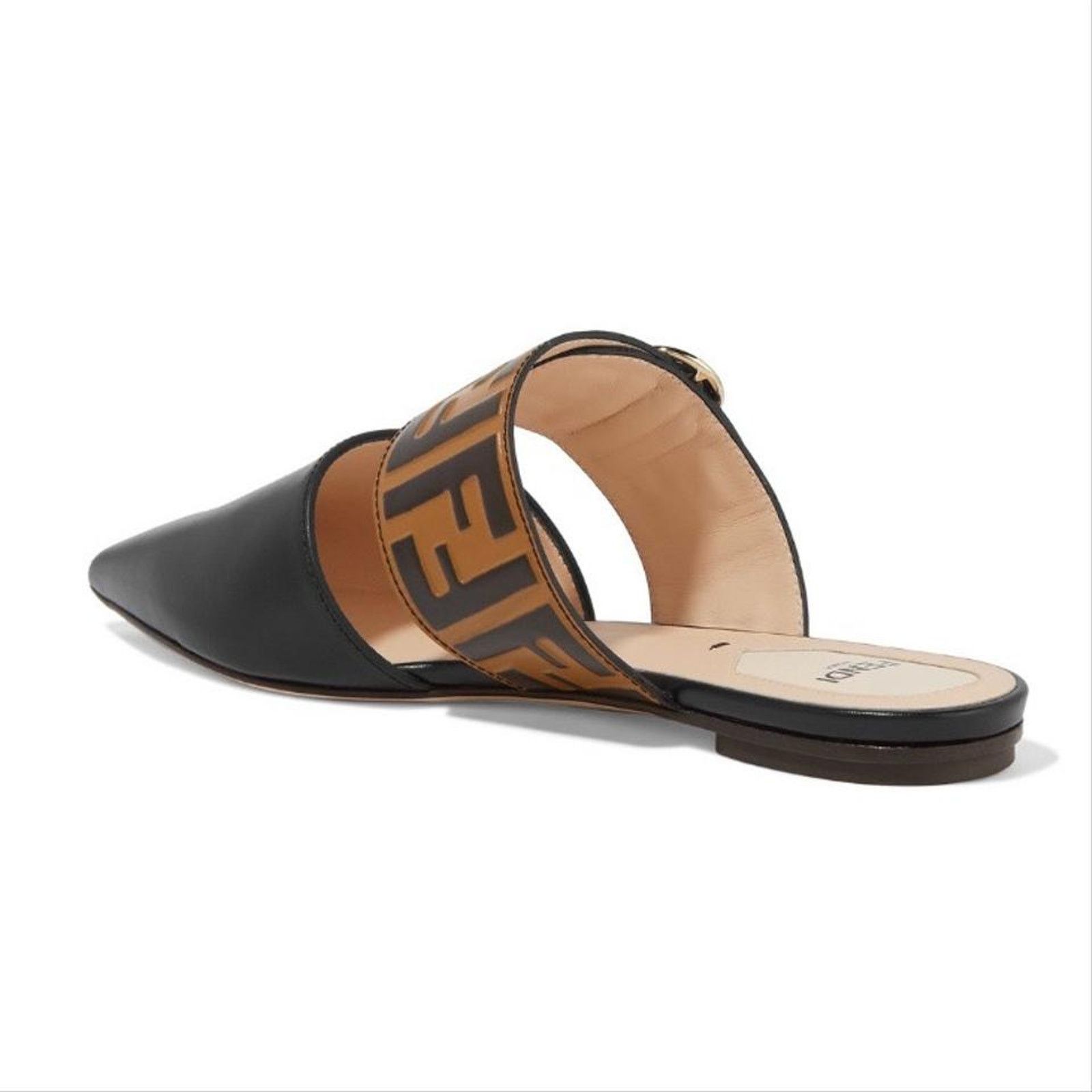 Fendi FENDI FF logo embossed leather mules slippers flats Size US 6 / IT 36 - 4 Thumbnail