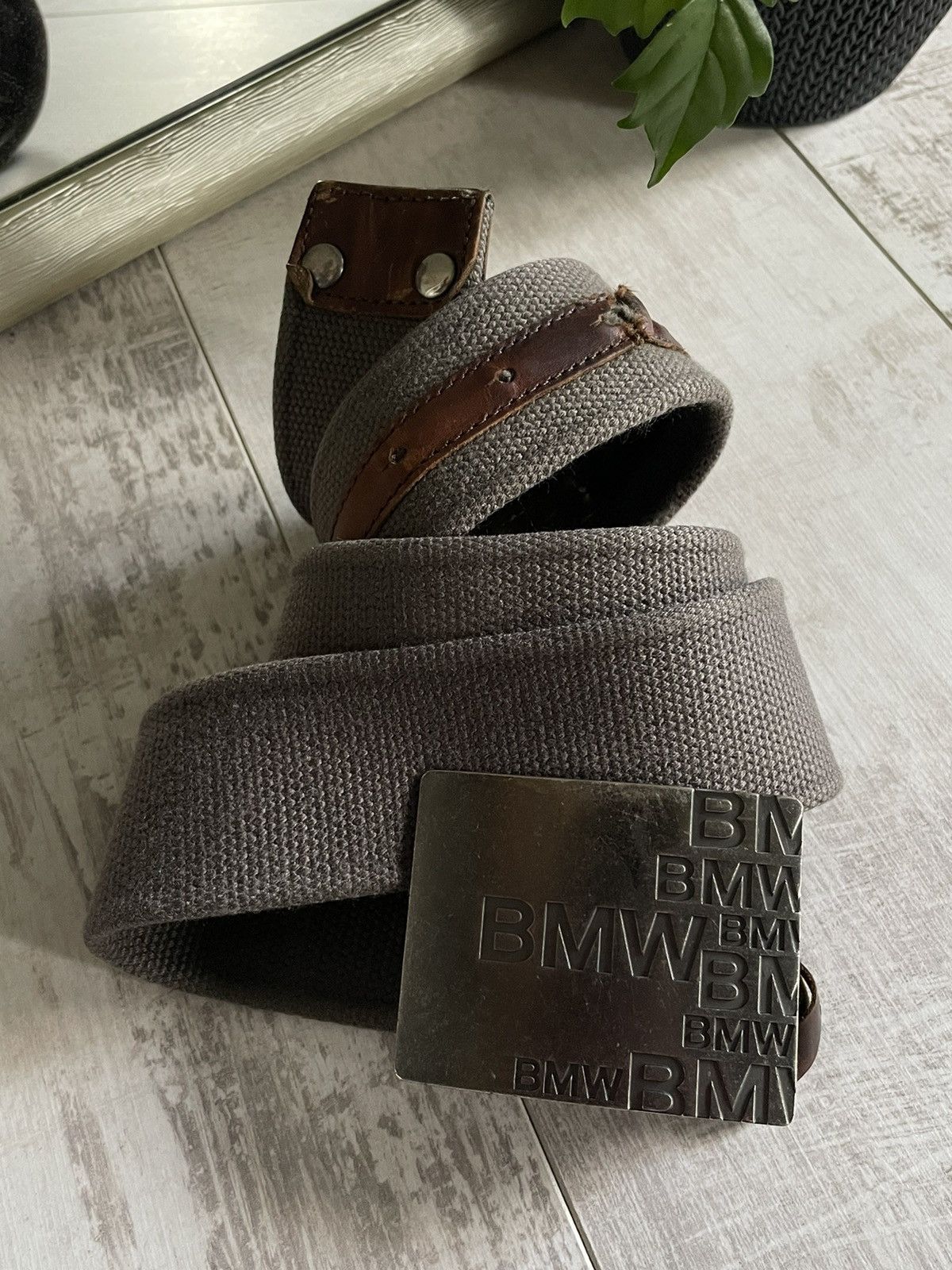 BMW × Vintage Vintage Bmw 90’s Racing Belt Metal Monogram Logo Y2K RARE Size 34 - 2 Thumbnail