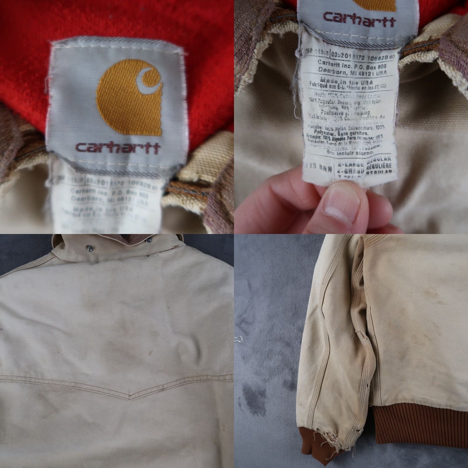 Carhartt VINTAGE Carhartt Jacket Mens XL Santa Fe J13 Quilted Lined Distressed Made In USA Size US XL / EU 56 / 4 - 10 Thumbnail