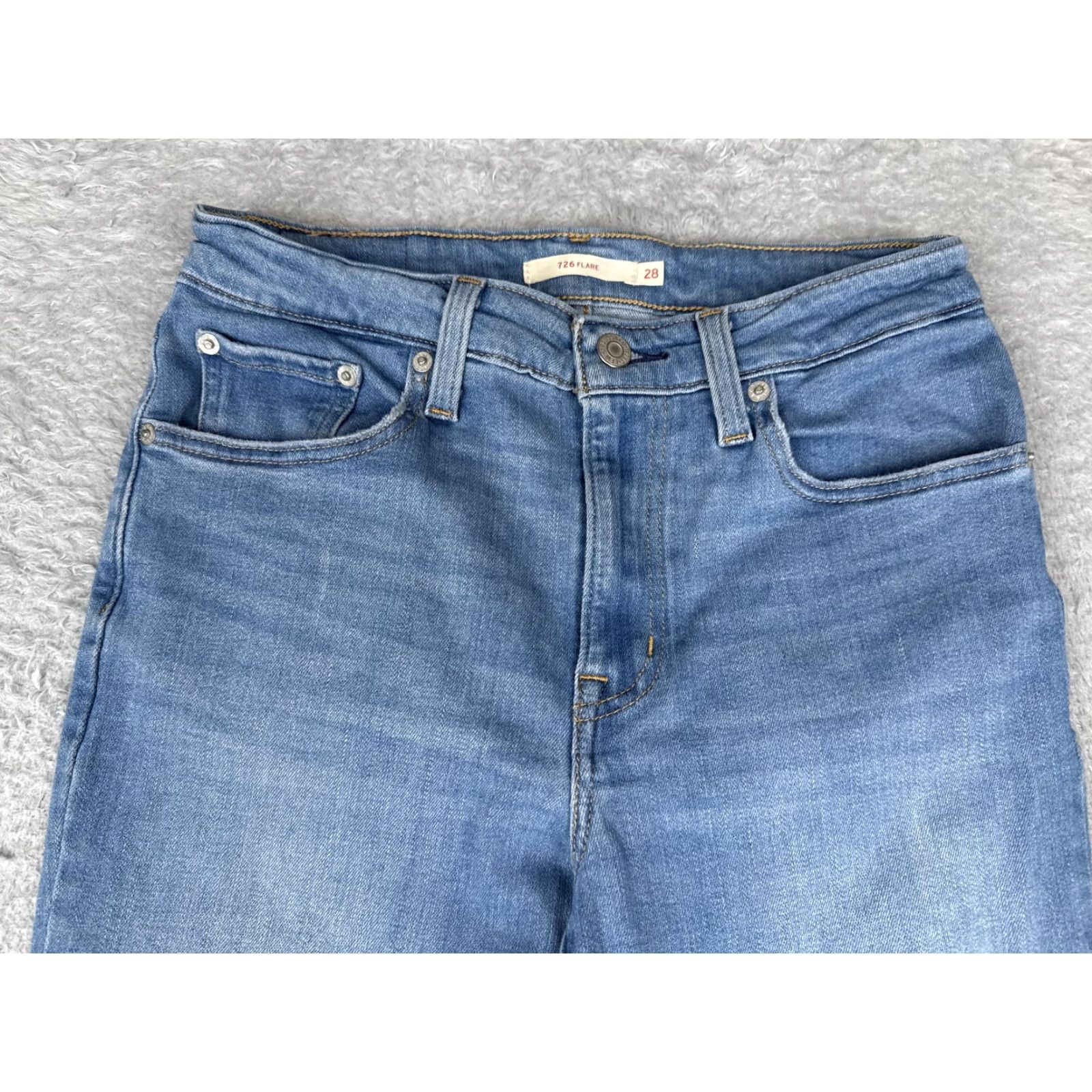 Levi's Levi's Jeans 726 Flare Womens 28 Blue Distressed Stretch Denim 28x32 Size 28" / US 6 / IT 42 - 4 Thumbnail