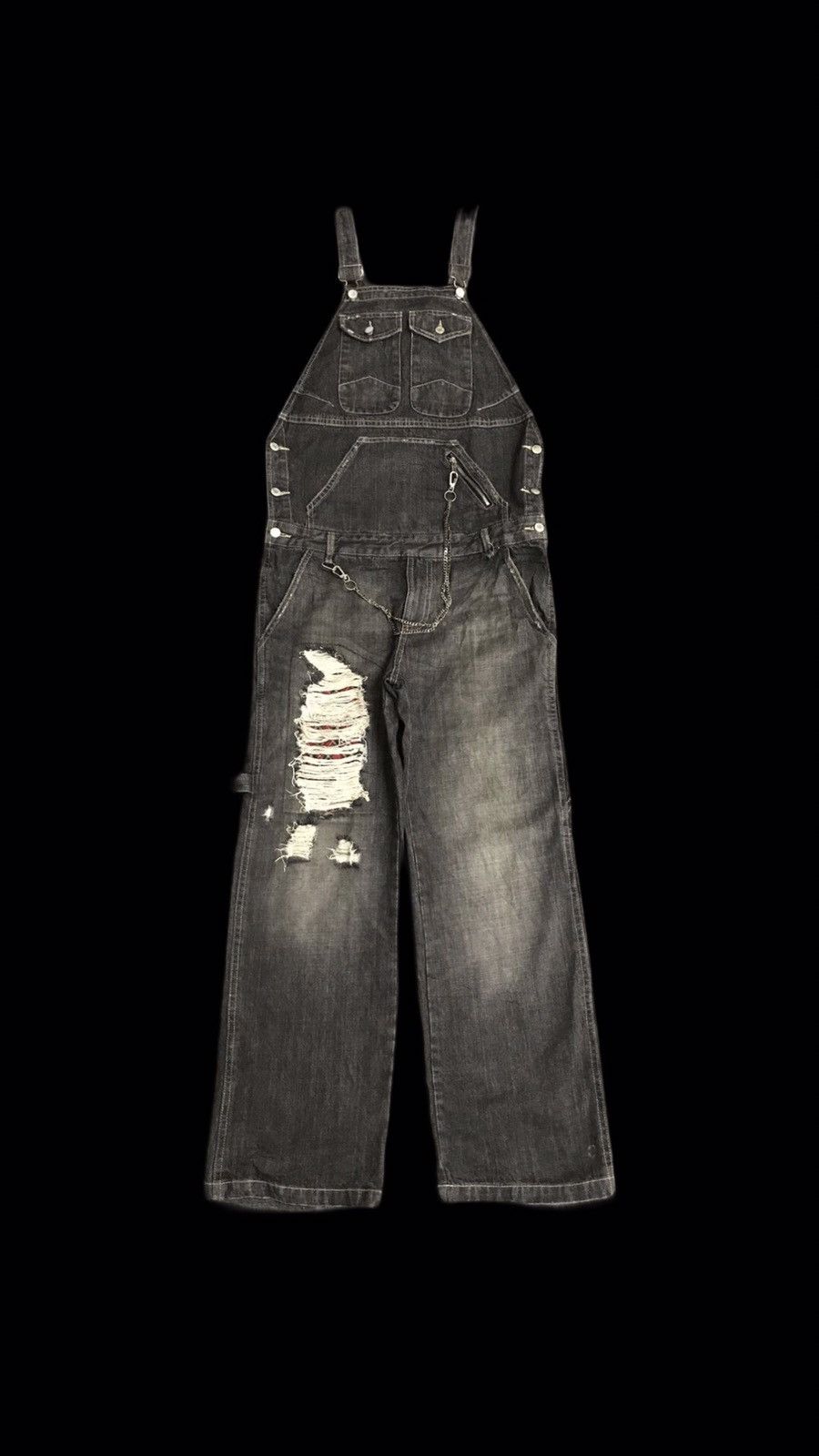 Japanese Brand OVA5 Deorart Japan Punk Street Jeans Distressed Overall Size US 37 - 1 Thumbnail