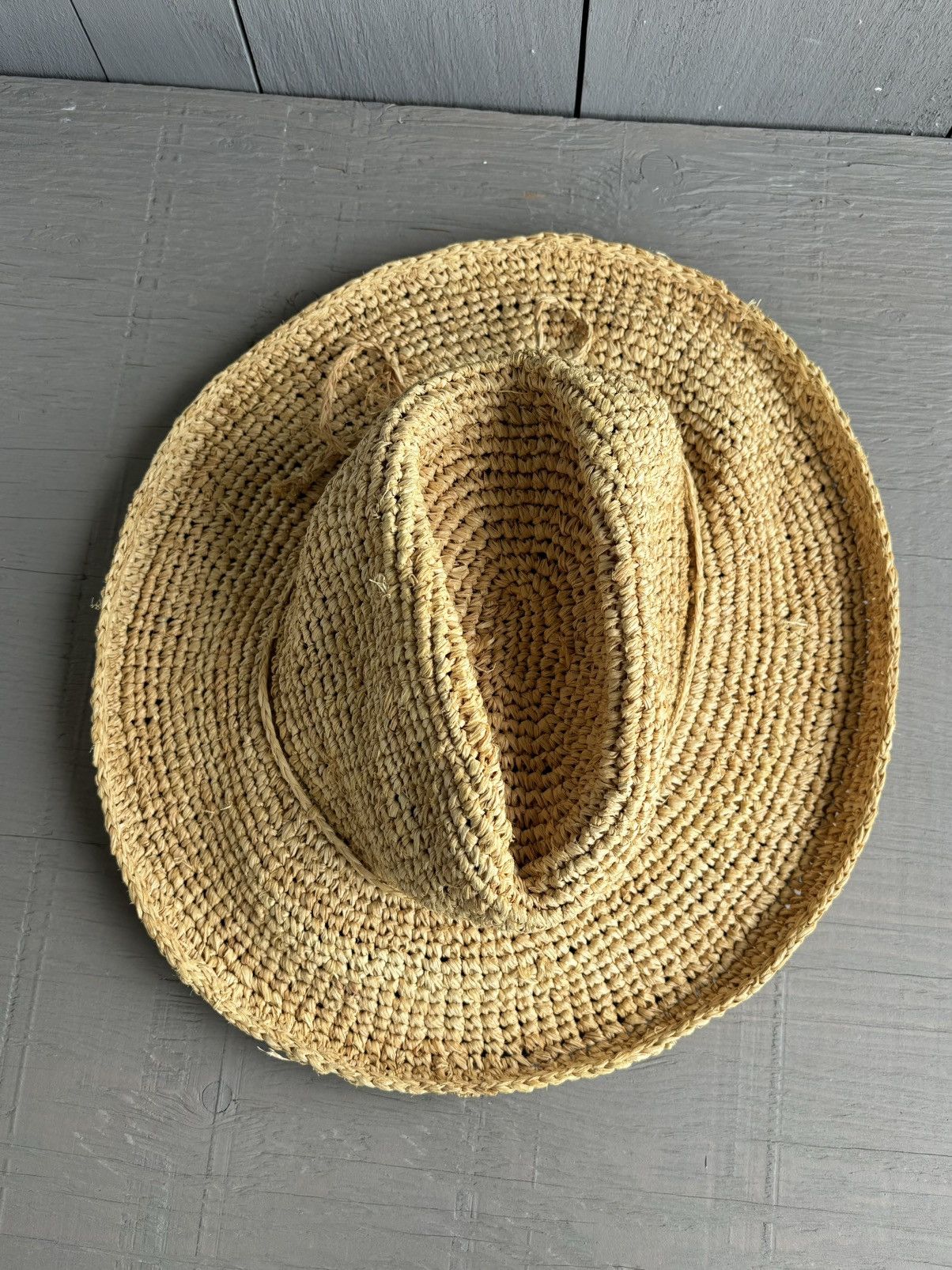 Japanese Brand × Vintage Vintage Straw Hat 1970s Pickaxe Explorer Floppy Brim 60s 50s Size ONE SIZE - 8 Thumbnail