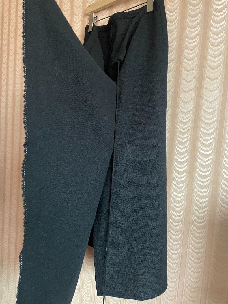Y's Y's size 3 Black Wrap Skirt Open Line Half Skirt Wool Skirt Size 25" / US 0 / IT 36 - 3 Thumbnail