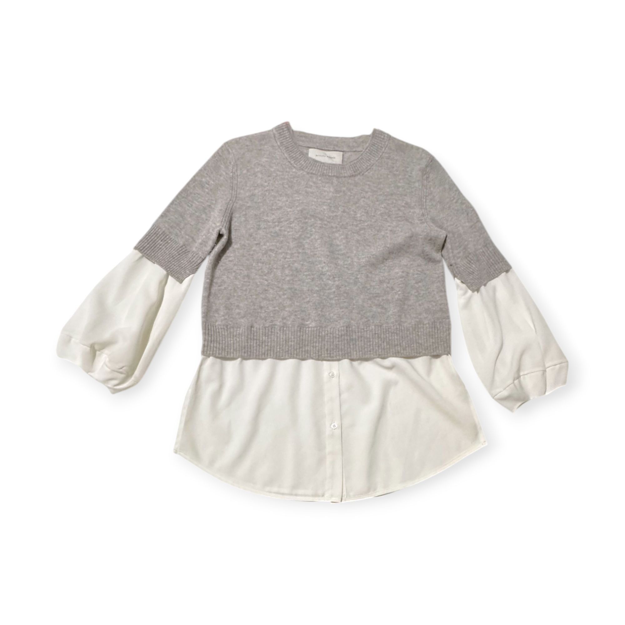 Brochu Walker BROCHU WALKER The Ebella Layered Crew Sweater Size M, Gray/ Size M / US 6-8 / IT 42-44 - 4 Thumbnail