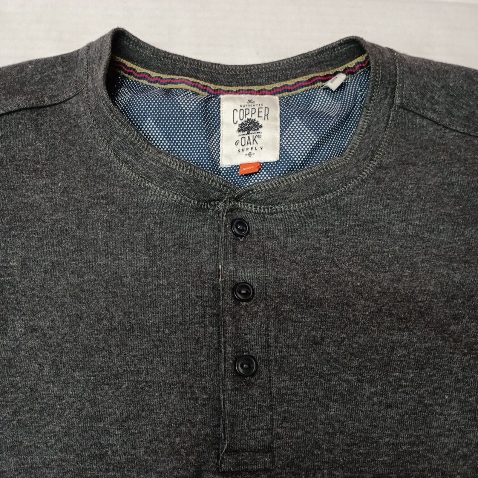 Other Copper Oak Henley Sweatshirt Men's 2XL Gray Pullover Cotton Size US XL / EU 56 / 4 - 3 Thumbnail