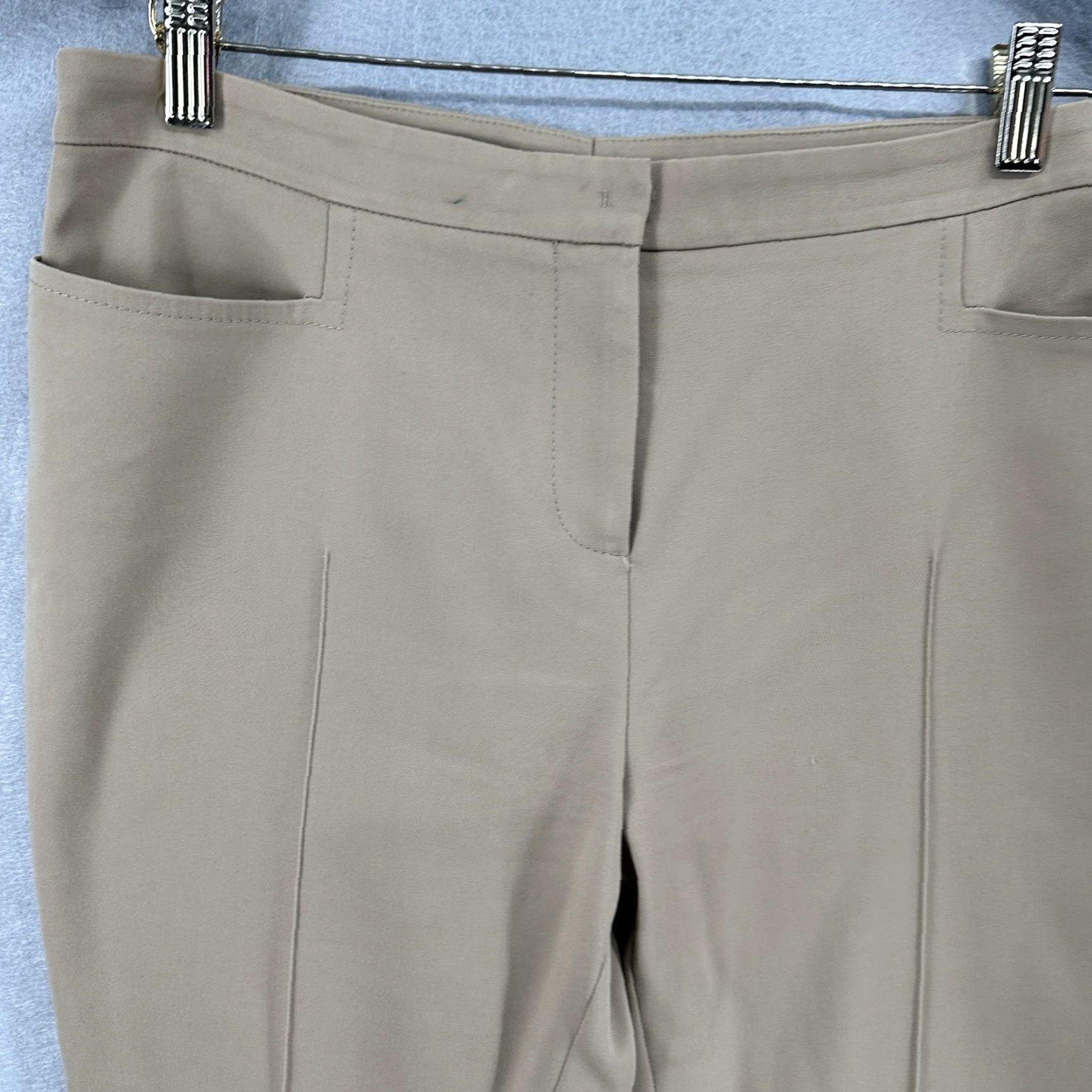 Akris Akris Women's Pants Size 10 Beige Cotton Blend Career Casual Slim Straight Ankle Lawyer Workwear Size 32" / US 10 / IT 46 - 3 Thumbnail