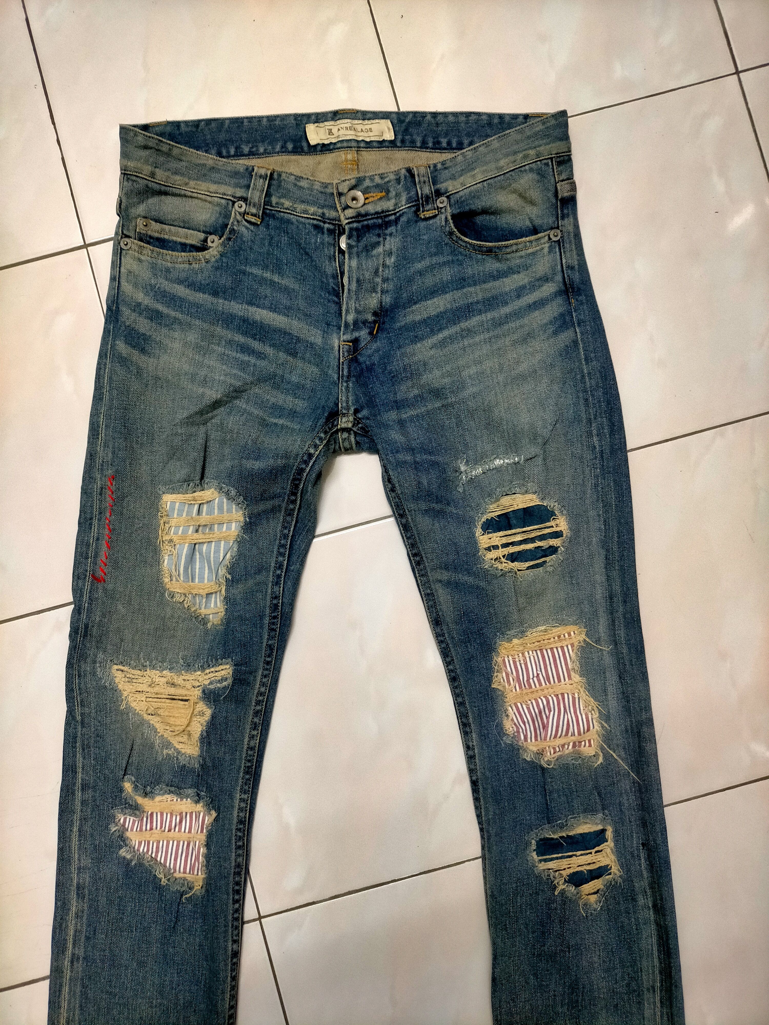 ANREALAGE × Japanese Brand Vintage Anrealage Distressed Jeans Size US 31 - 4 Thumbnail