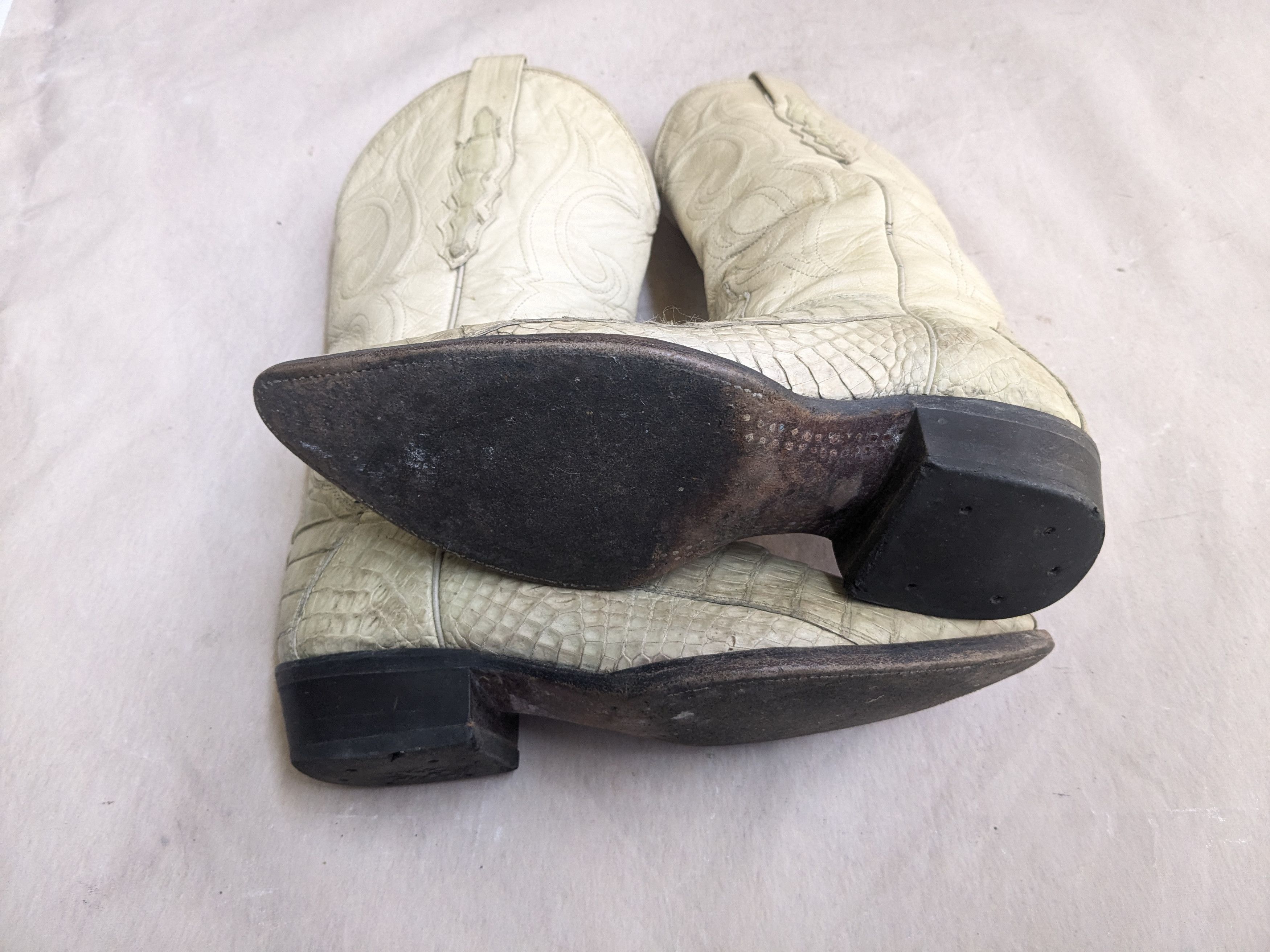 Genuine Leather Vintage Cowboy Boots Crocodile White 8.5 Leather Size US 8.5 / EU 41-42 - 9 Thumbnail