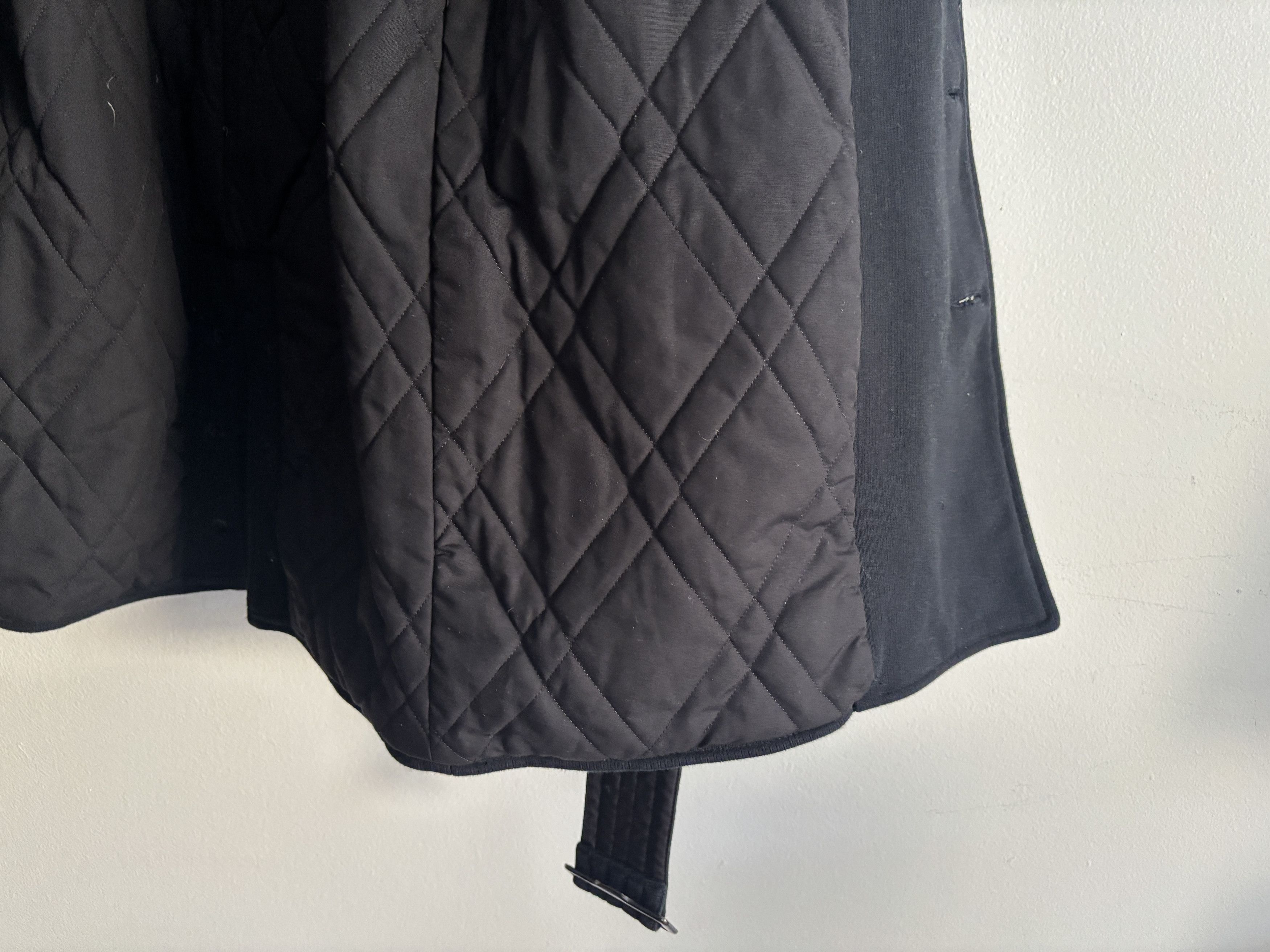 Wings + Horns Black Quilted Shawl Collar Belted Trench Coat - M/L Size US L / EU 52-54 / 3 - 16 Thumbnail