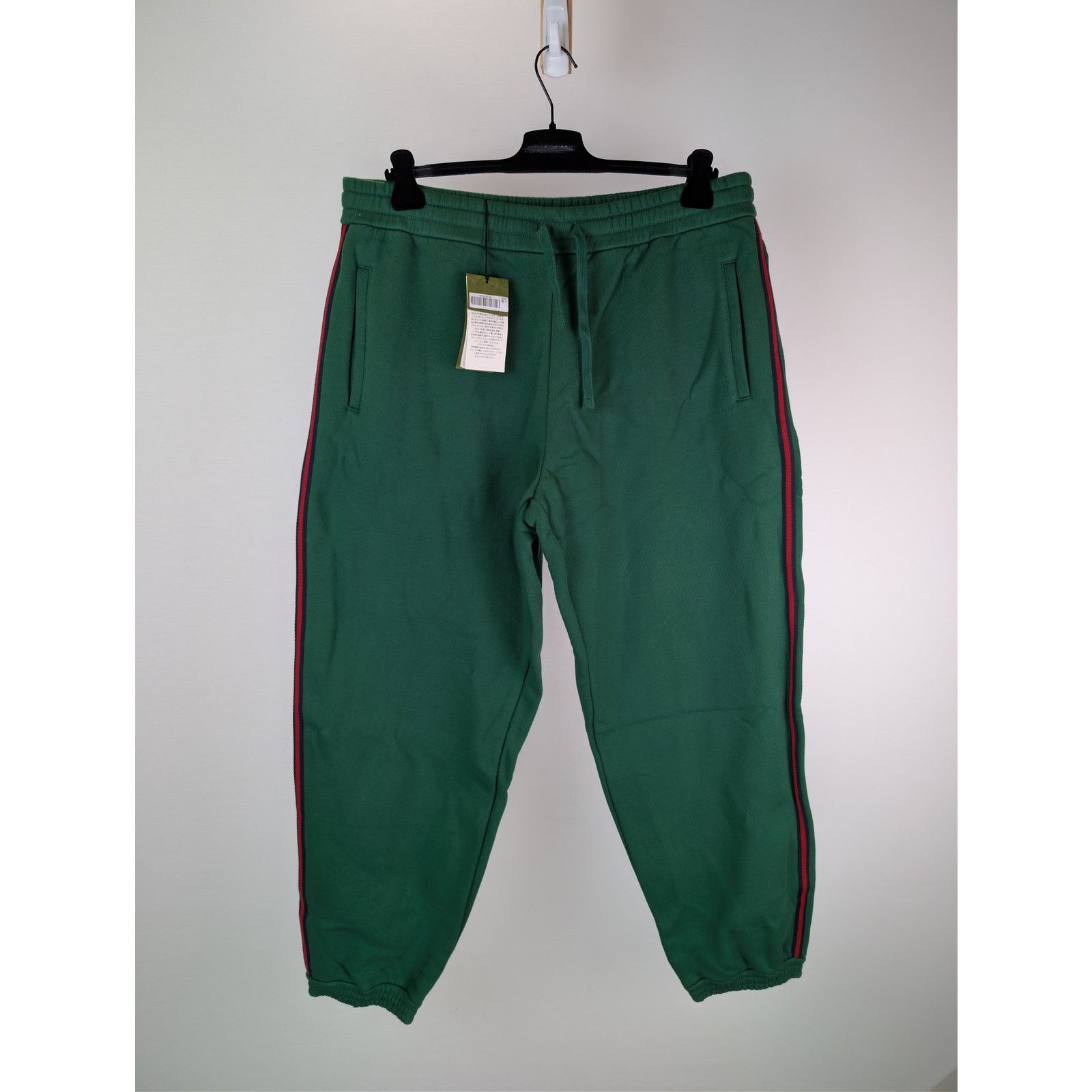 Gucci o1rshd1 Cotton Jersey Jogging Pants with Web Stripe in Green Size US 40 / EU 56 - 1 Thumbnail