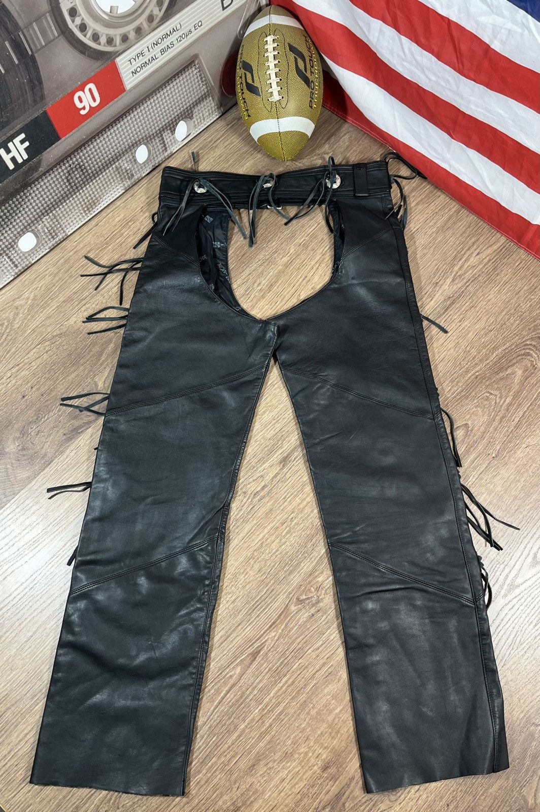 Vintage Vintage Leather Moto Bikers Chaps IXS Rare Size US 34 / EU 50 - 16 Thumbnail