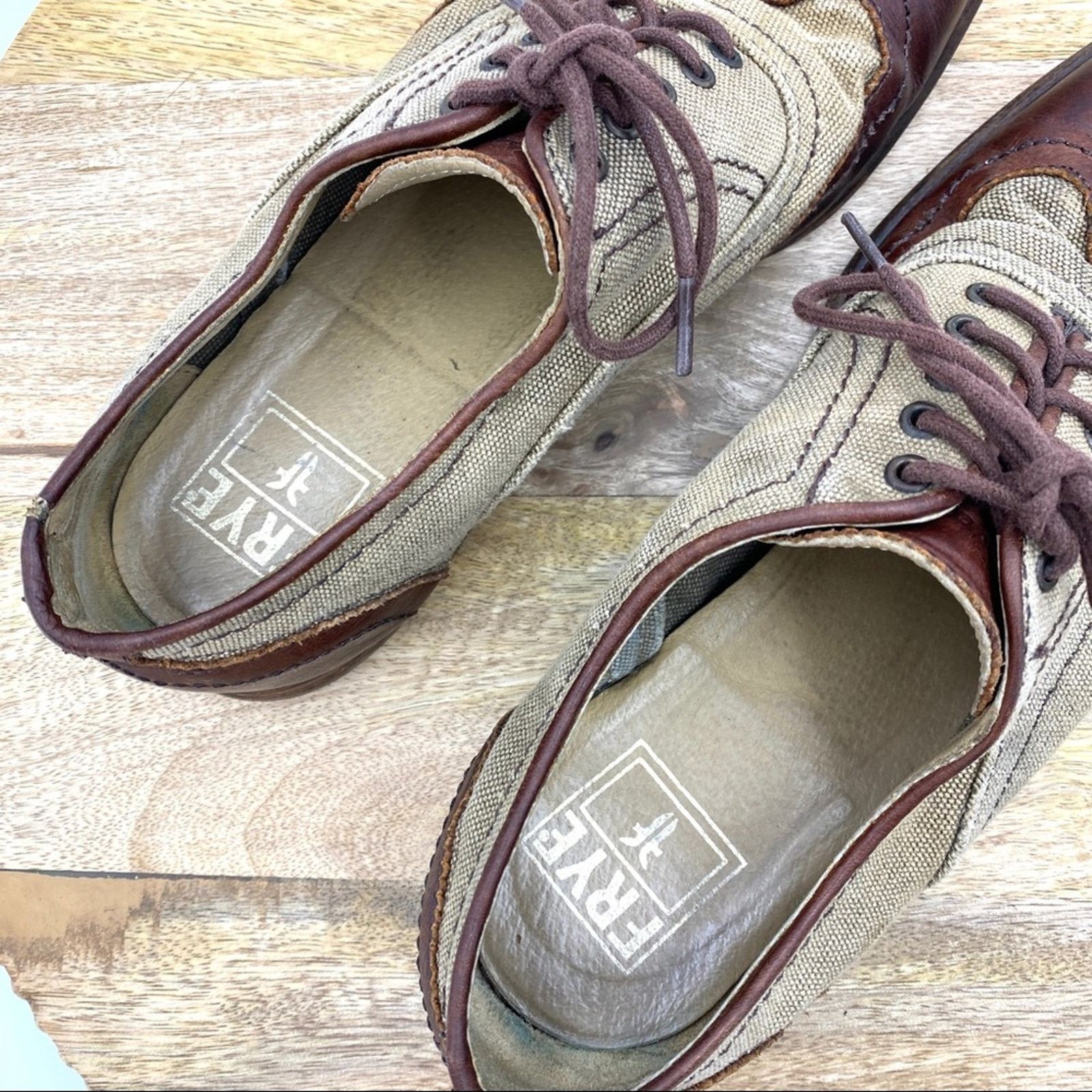 Frye Frye Harvey Canvas Oxfords Leather Wing Tips Size US 8 / EU 41 - 6 Thumbnail