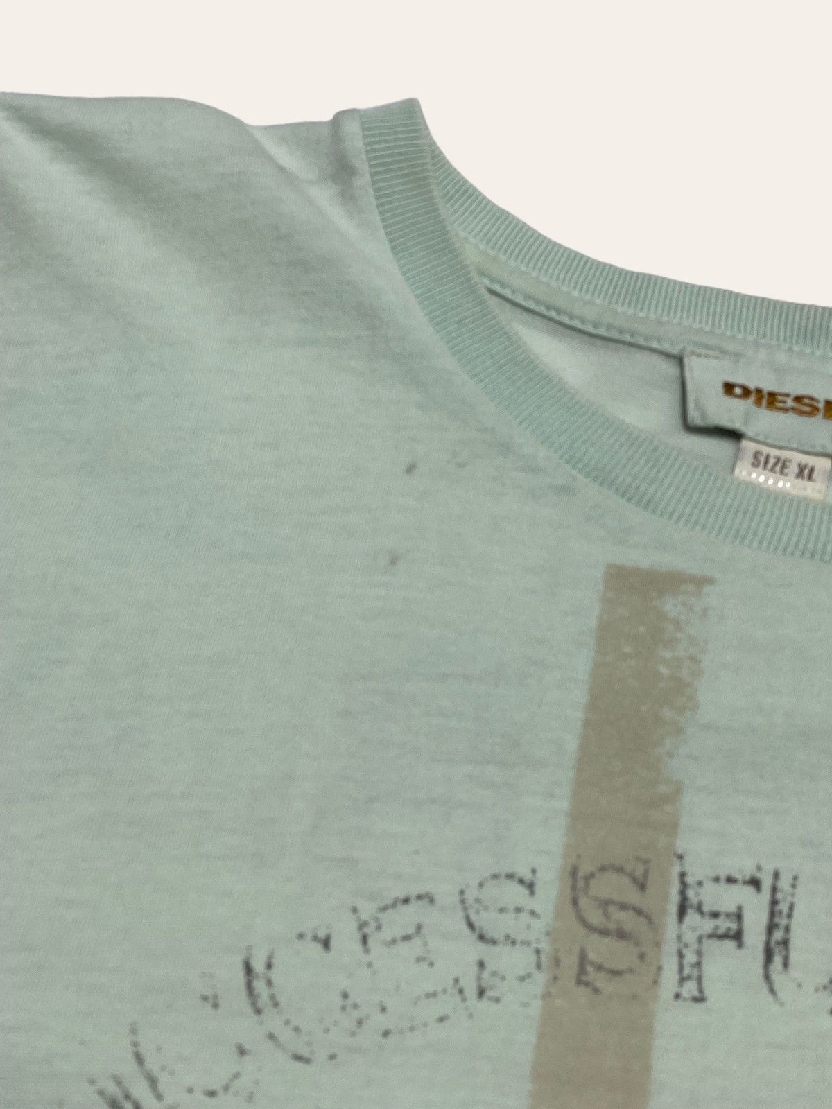 Diesel Vintage DIESEL Big Logo Light Mint Colour Tee Shirt Size US XL / EU 56 / 4 - 8 Thumbnail