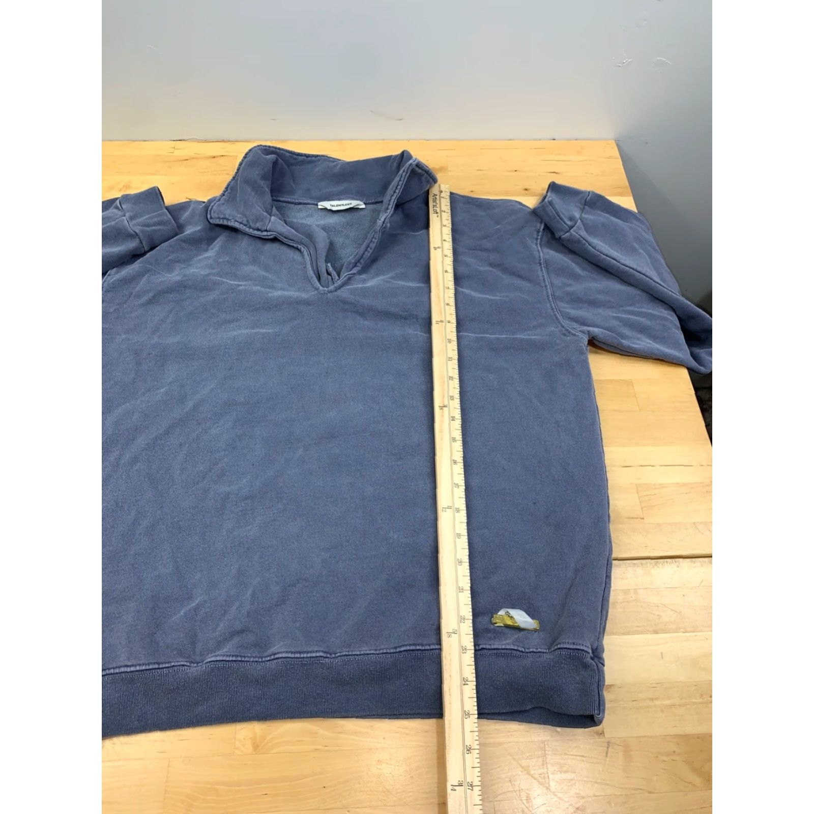 Talentless Talentless Sweater Mens M Blue Collard Heavy Oversized 10437 Size US M / EU 48-50 / 2 - 6 Thumbnail