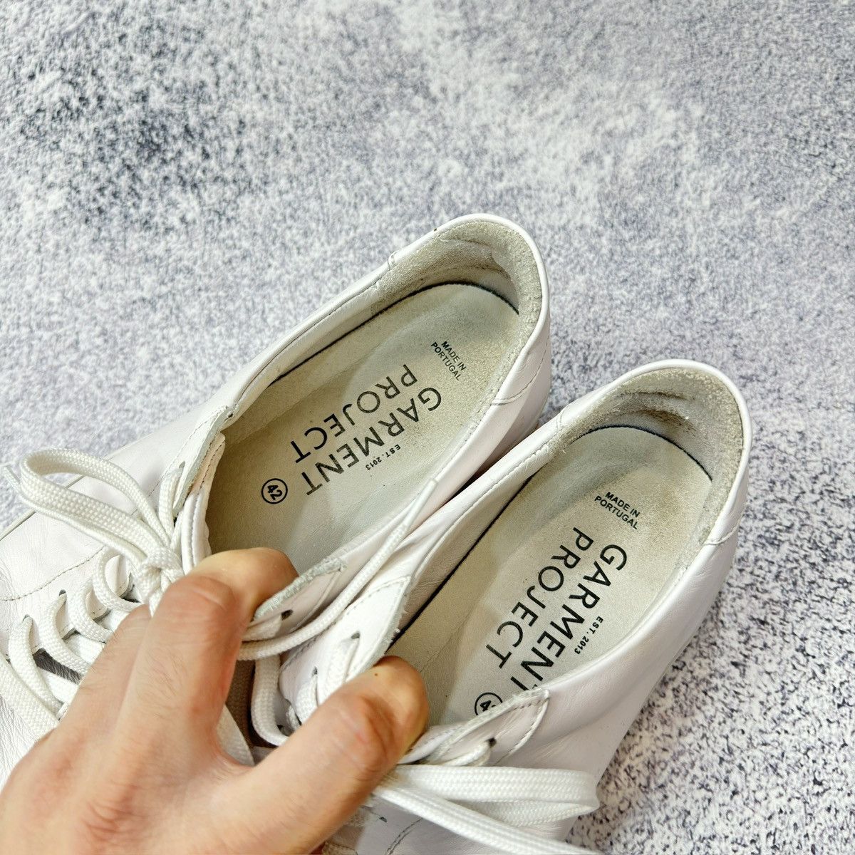 Designer × Garment Project Garment Project White Leather US9 UK8 EU42 27cm Size US 9 / EU 42 - 10 Thumbnail