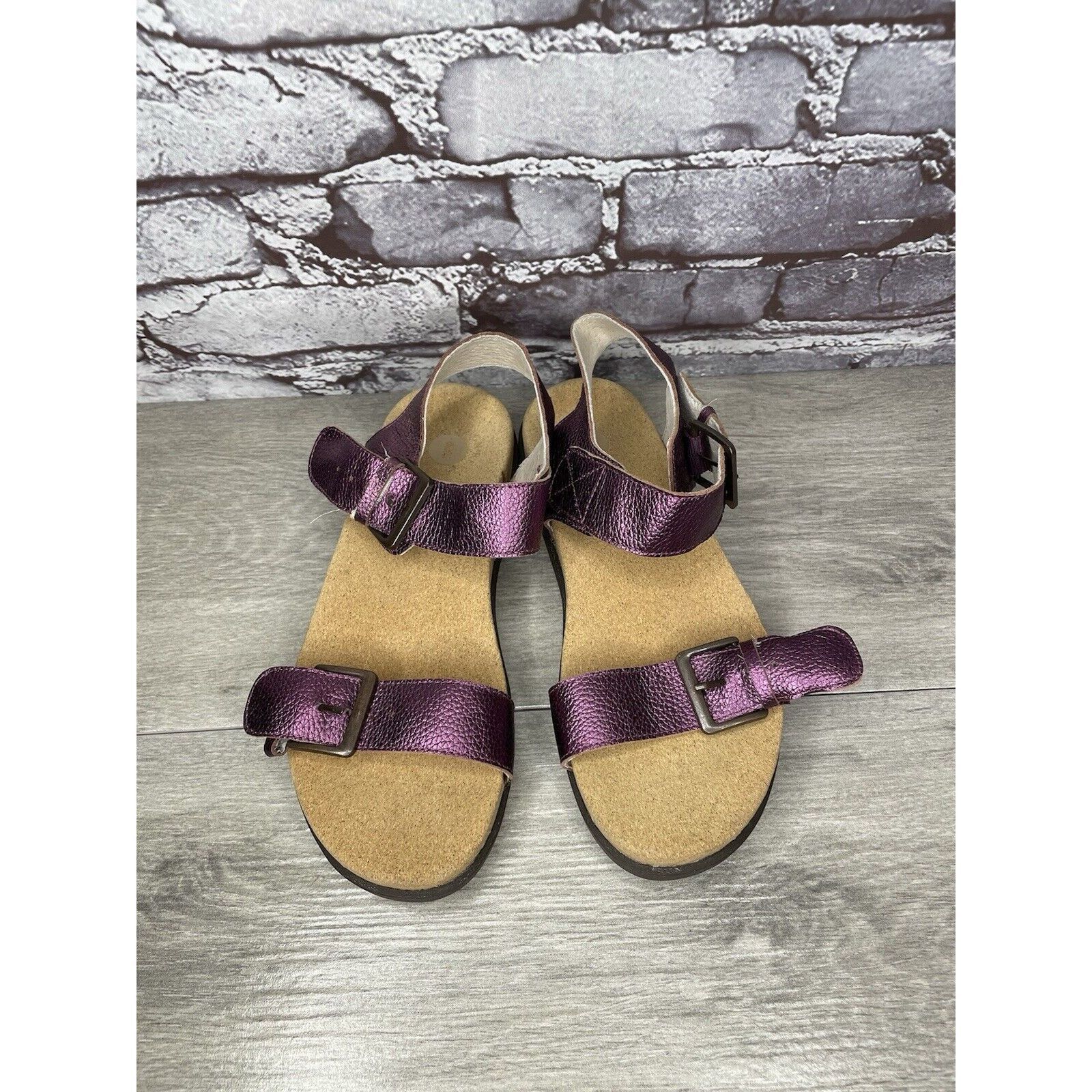Other Revitalign Metallic Purple Adjustable Buckle Slip On Sandal Size US 7 / IT 37 - 11 Thumbnail
