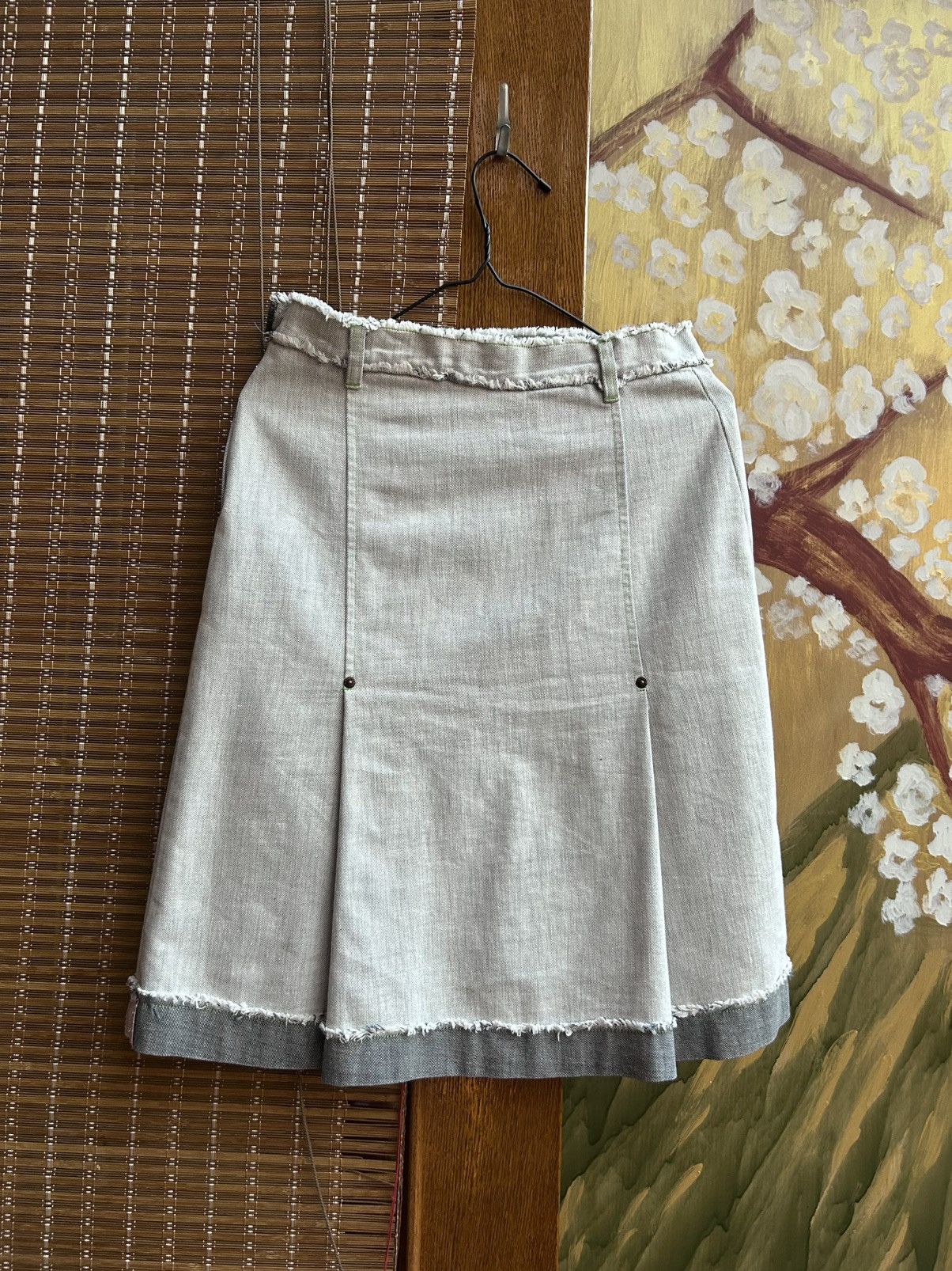 Paul Smith × Vintage 90s Paul Smith Denim Knee Lenght Pleated Skirt Size 42 Size 28" / US 6 / IT 42 - 2 Thumbnail