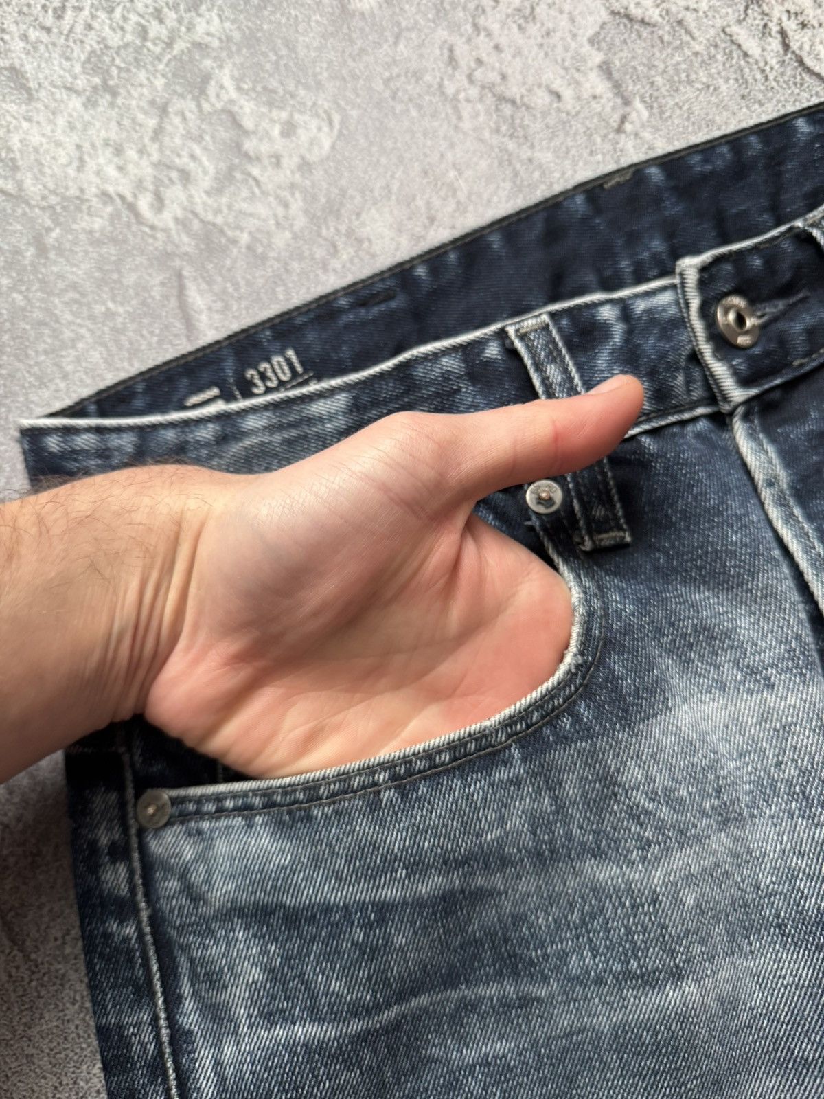G-Star G star raw 30/32 3301 tapered washed denim pant trouser jean Size US 32 / EU 48 - 10 Thumbnail