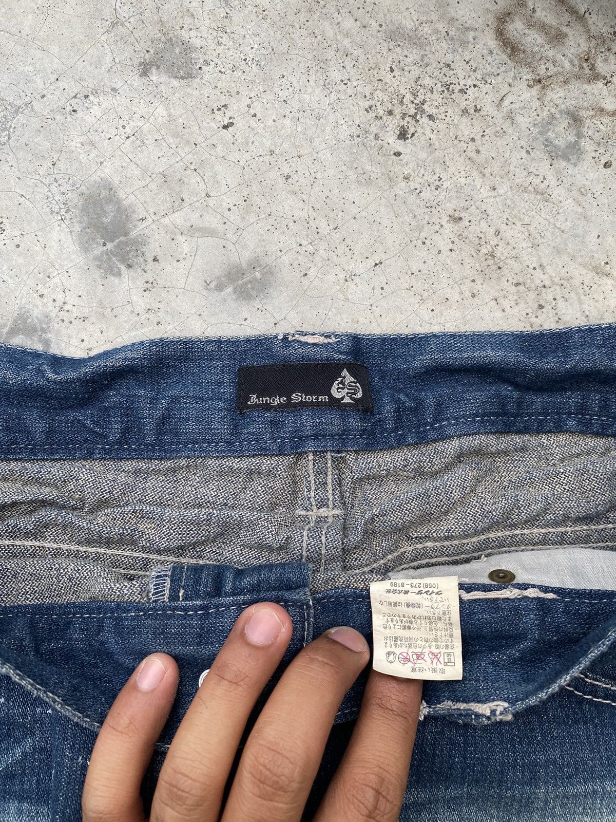 Japanese Brand × Jungles × Vintage Vintage Jungle Storm Patch Denim Jeans Slim fit Size US 34 / EU 50 - 16 Thumbnail