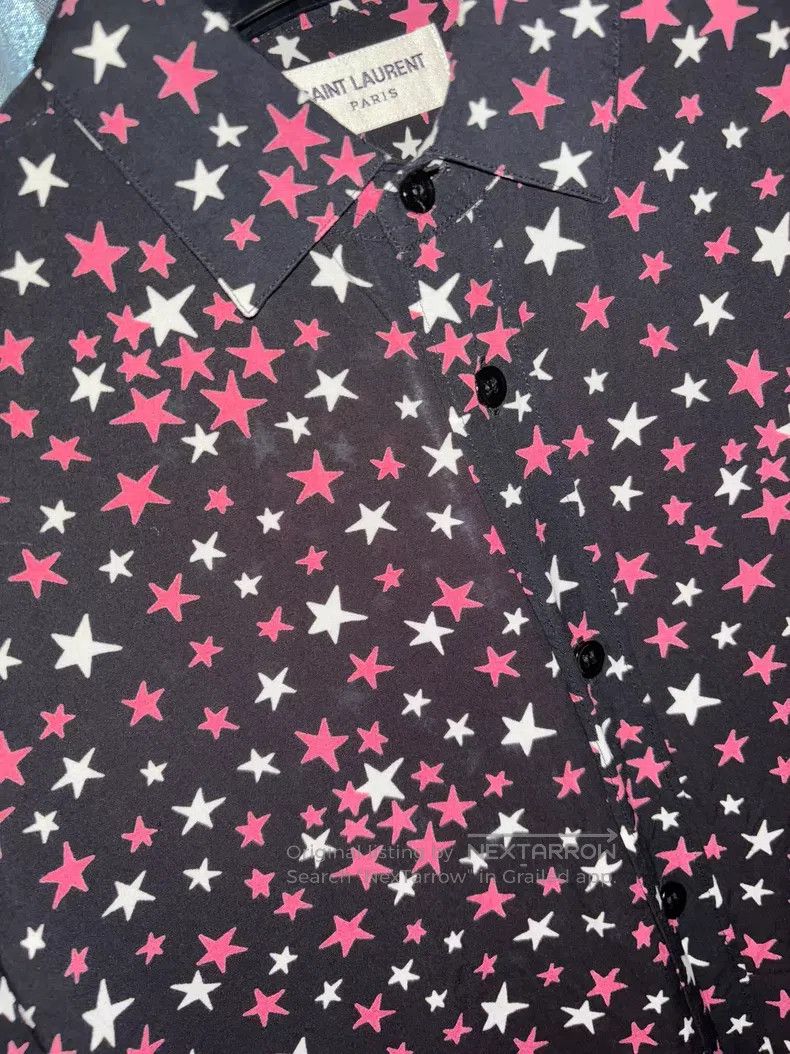 Saint Laurent Paris Saint Laurent Paris size 37 Pink and white star shirt Size US S / EU 44-46 / 1 - 5 Thumbnail