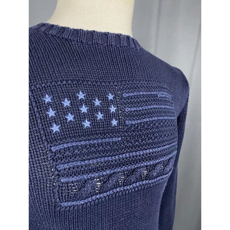 Polo Ralph Lauren Polo Ralph Lauren US Flag Heavy Knitted Men's Blue Crewneck Size US XS / EU 42 / 0 - 5 Thumbnail