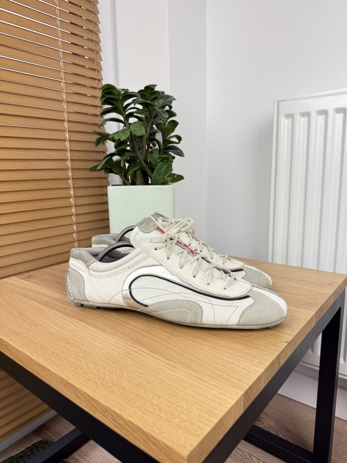 prada archive monte-calro kahki×grey Prada × Vintage Archive Vintage Prada Monte Carlo Sneakers