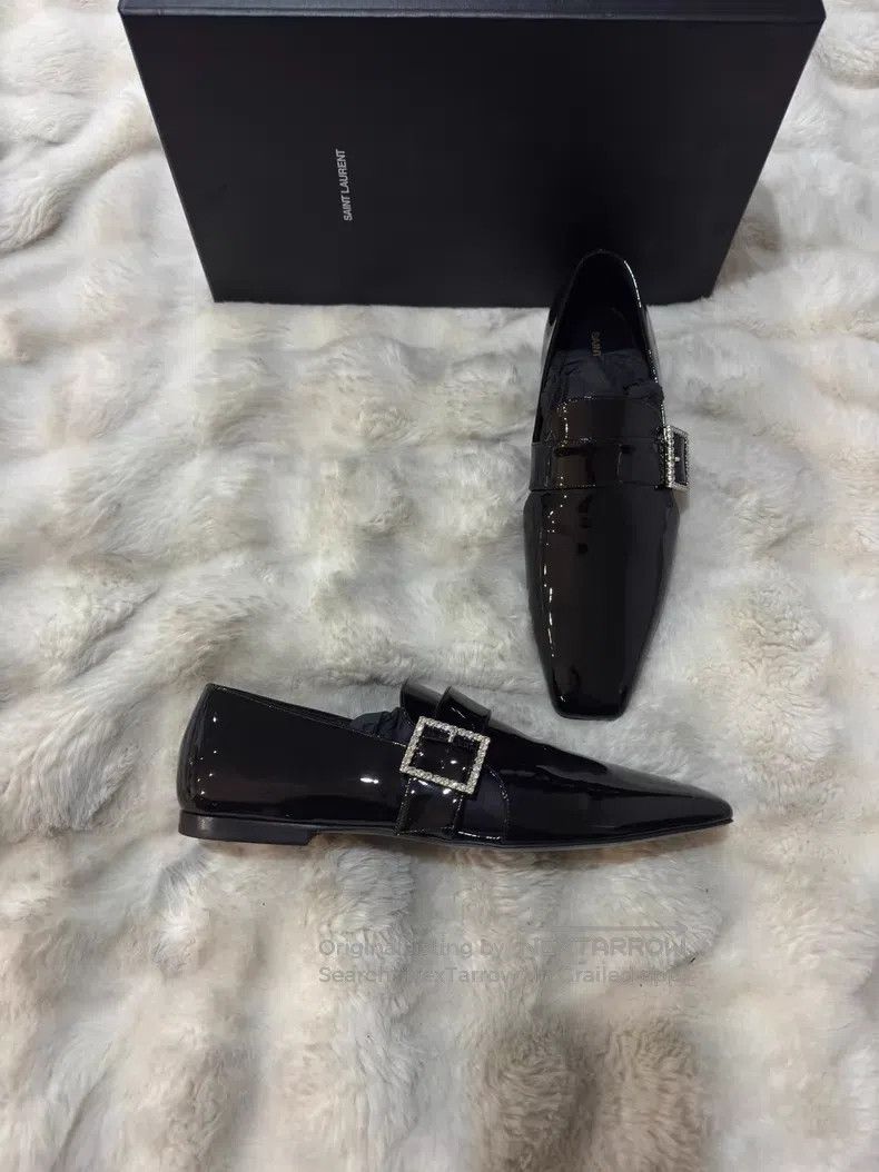 Saint Laurent Paris Saint Laurent Paris Crystal Buckle Loafers Shoes Size US 10 / EU 43 - 1 Thumbnail