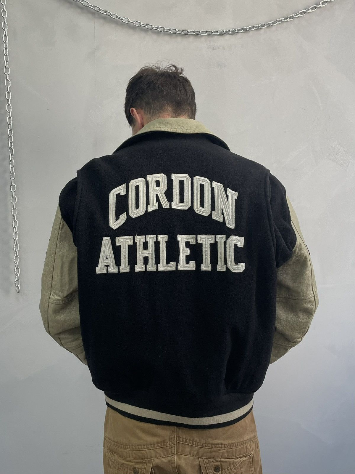 Diesel Varsity Bomber jacket wool/leather y2k style diesel hype Size US L / EU 52-54 / 3 - 9 Thumbnail