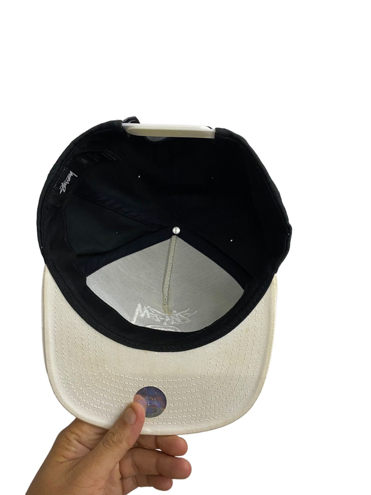 Stussy Stussy Snap back Black White Embroidery Logo Size ONE SIZE - 6 Thumbnail