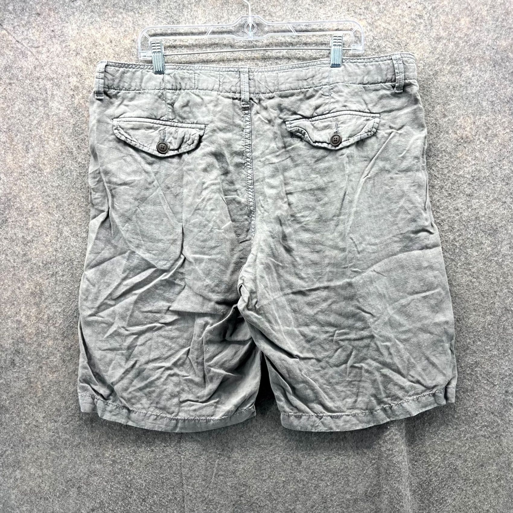 Lucky Brand Lucky Brand Shorts Mens 38 Gray Chino Linen Lightweight Drawstring Cargo Pockets Casual Flat Front Regular Rise 9 in Inseam 9 in Size US 38 / EU 54 - 2 Thumbnail