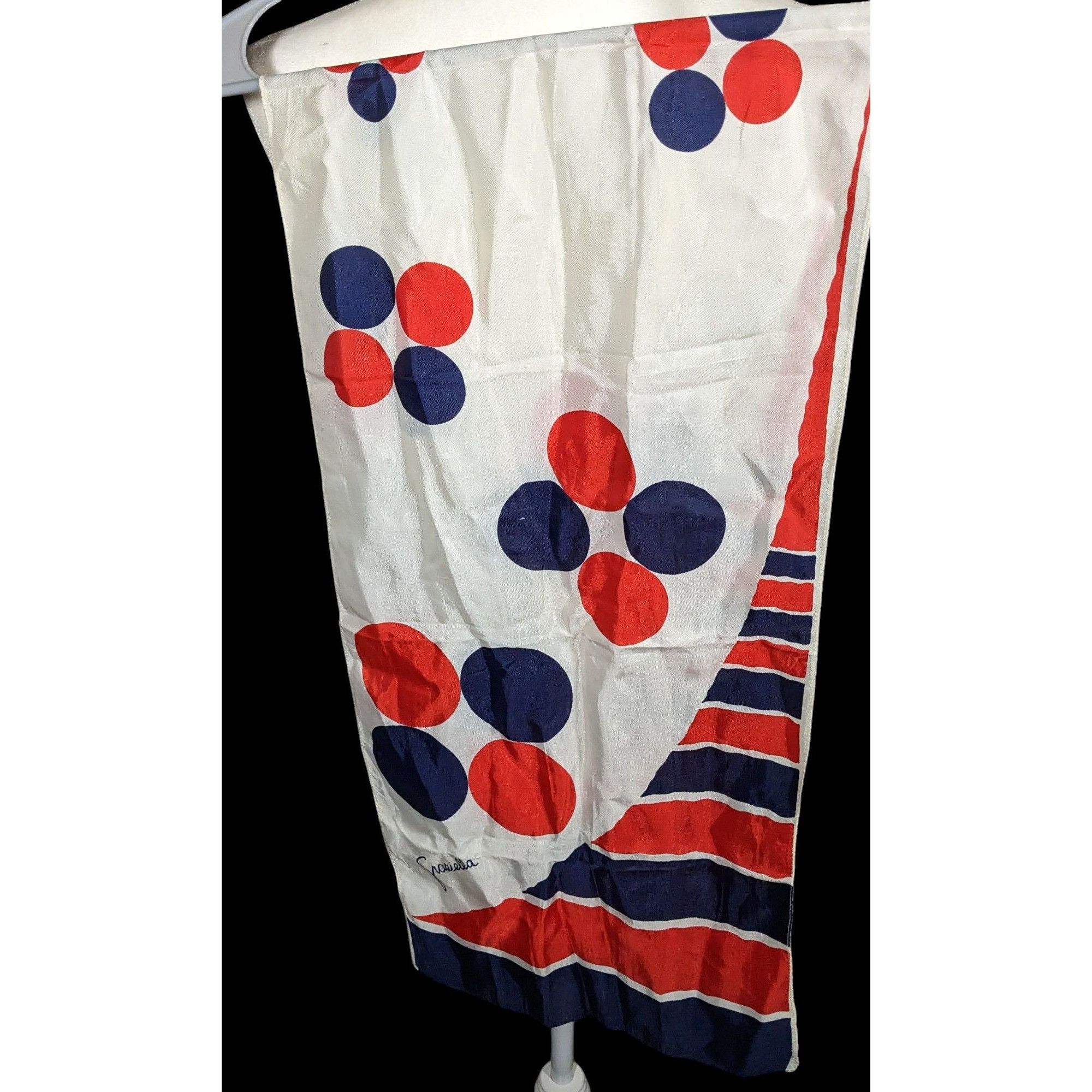 Other Vintage Graziella Red White And Blue Geometric Scarf Size ONE SIZE - 2 Thumbnail