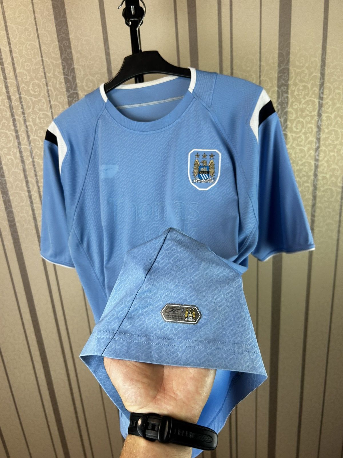 Reebok 2004-05 Manchester City Home Football Shirt Jersey Soccer Size US XL / EU 56 / 4 - 7 Thumbnail