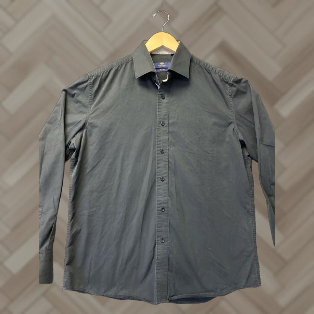 Vintage VINTAGE Tieland Button Shirt Mens XL BLACK Button-Up Knit Pockets 0598 Size US XL / EU 56 / 4 - 1 Thumbnail